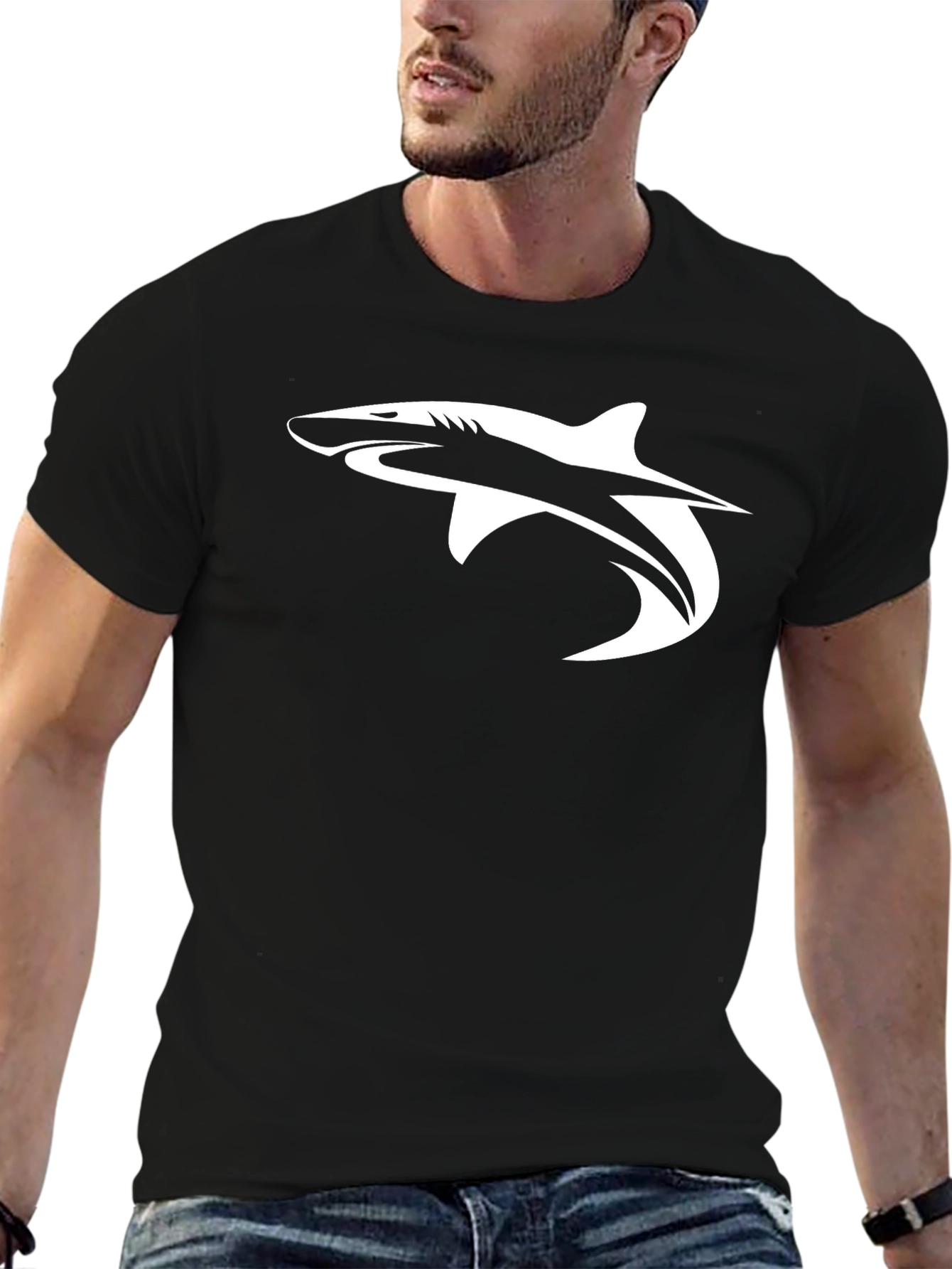 Shark Graphic Tee - Mens Black T-Shirt