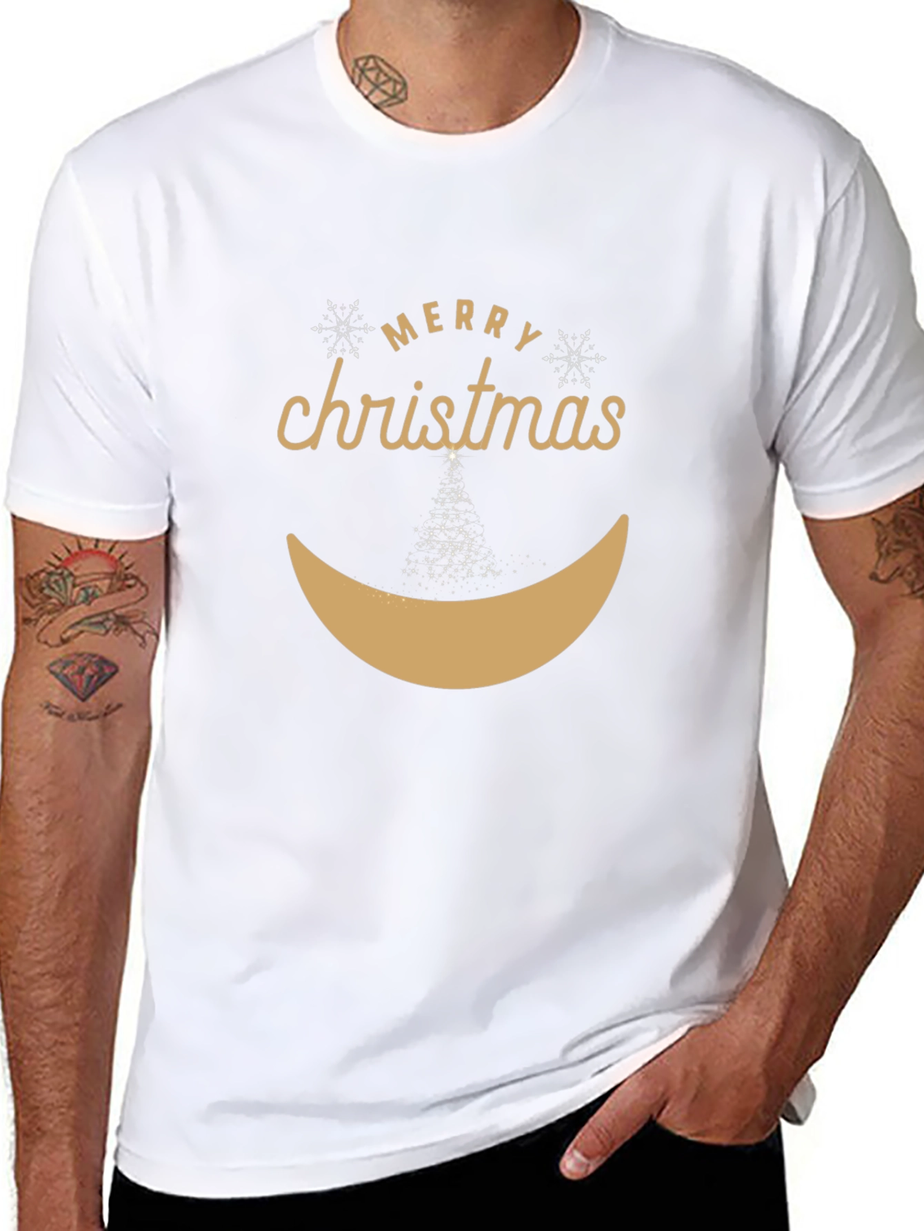 Merry Christmas Smiley Face Graphic Tee