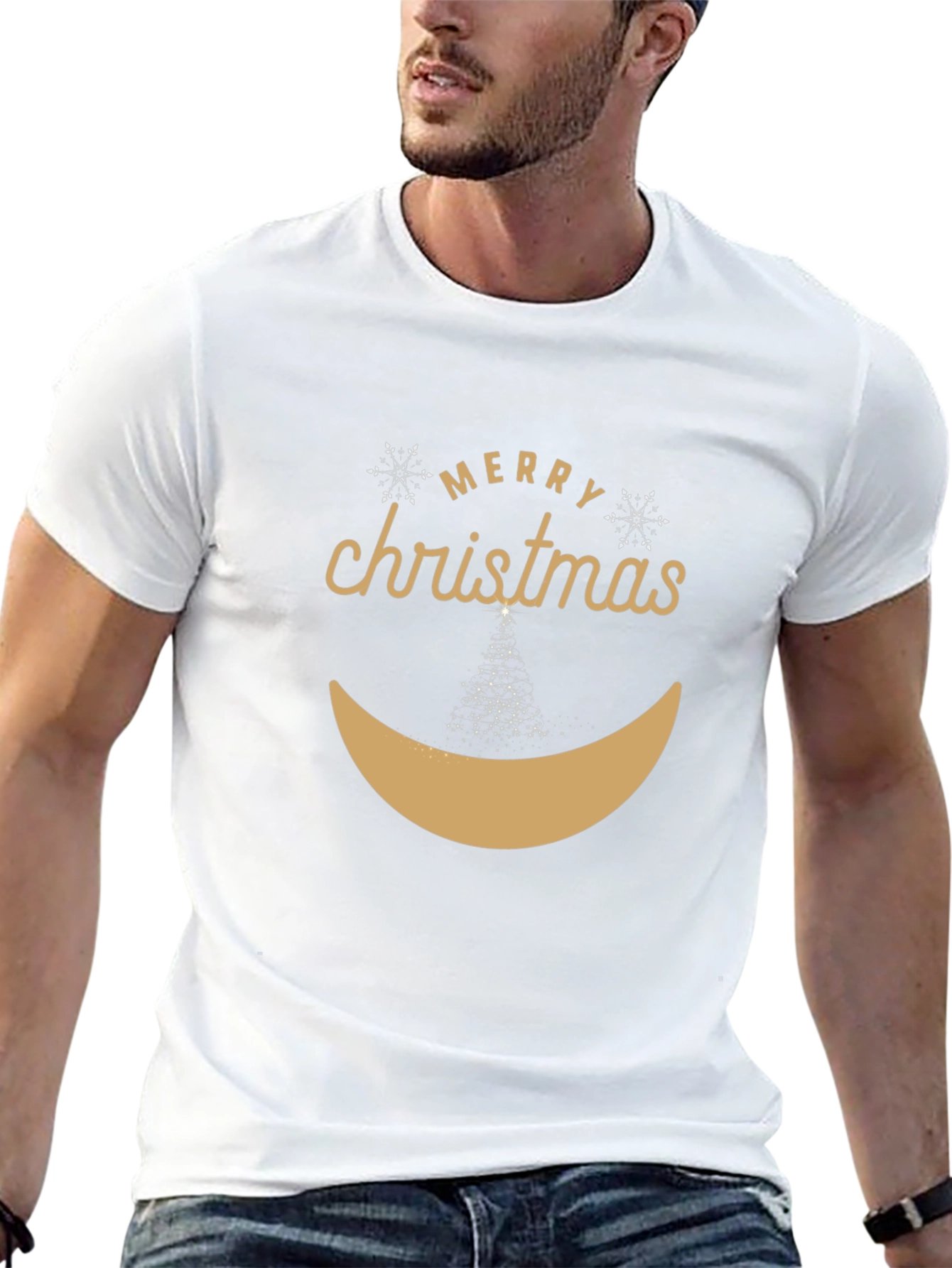 Merry Christmas Smiley Face Graphic Tee