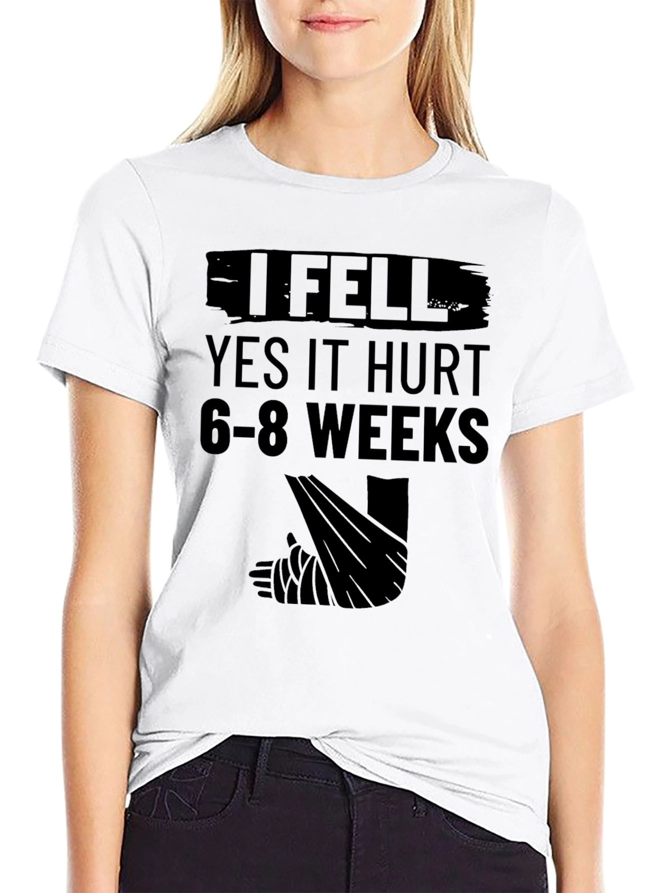Funny I Fell Broken Leg T-Shirt