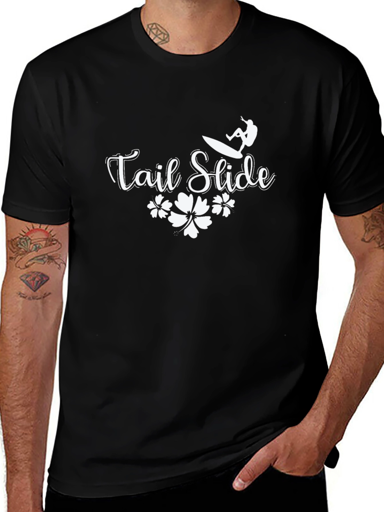 Tail Slide Black Graphic T-Shirt
