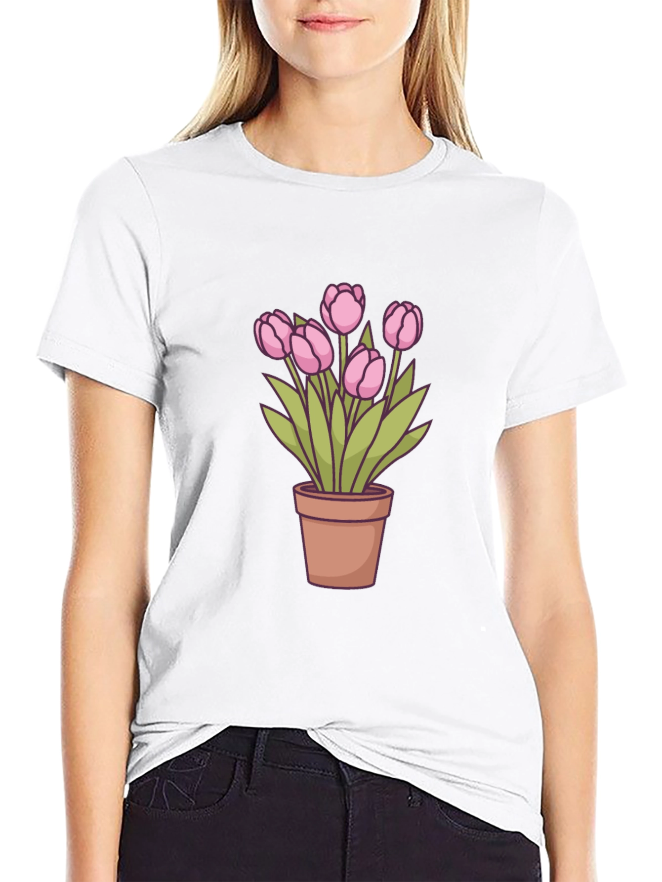 Tulip Potted Plant Graphic Tee