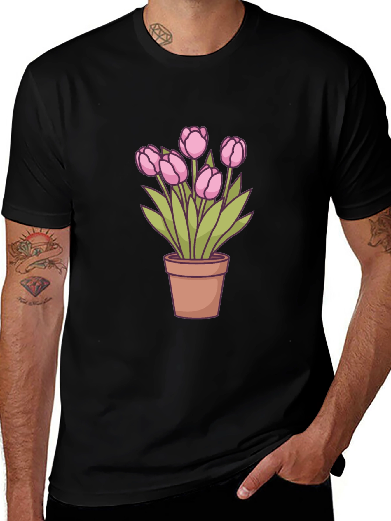 Tulip Potted Plant Graphic Tee