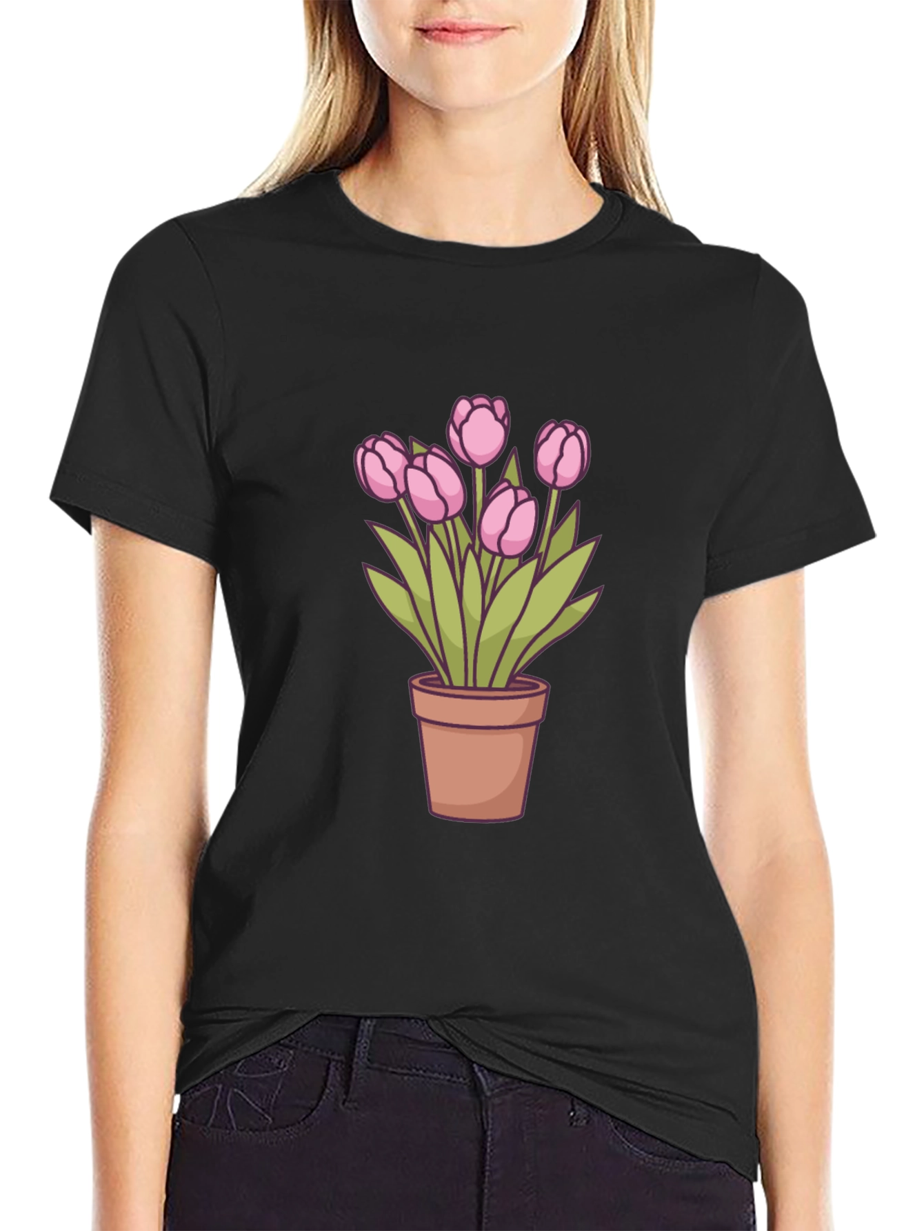 Tulip Potted Plant Graphic Tee