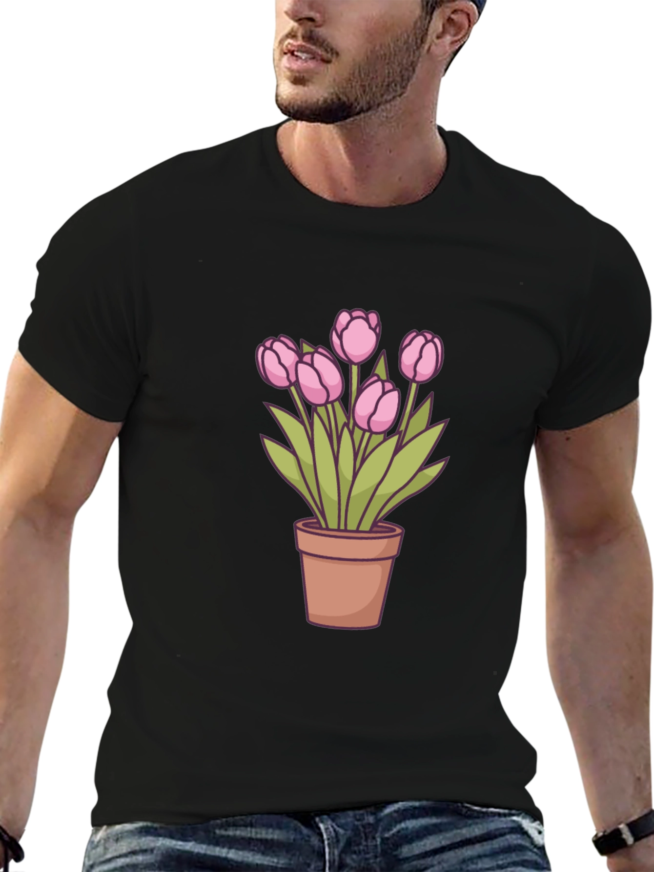 Tulip Potted Plant Graphic Tee