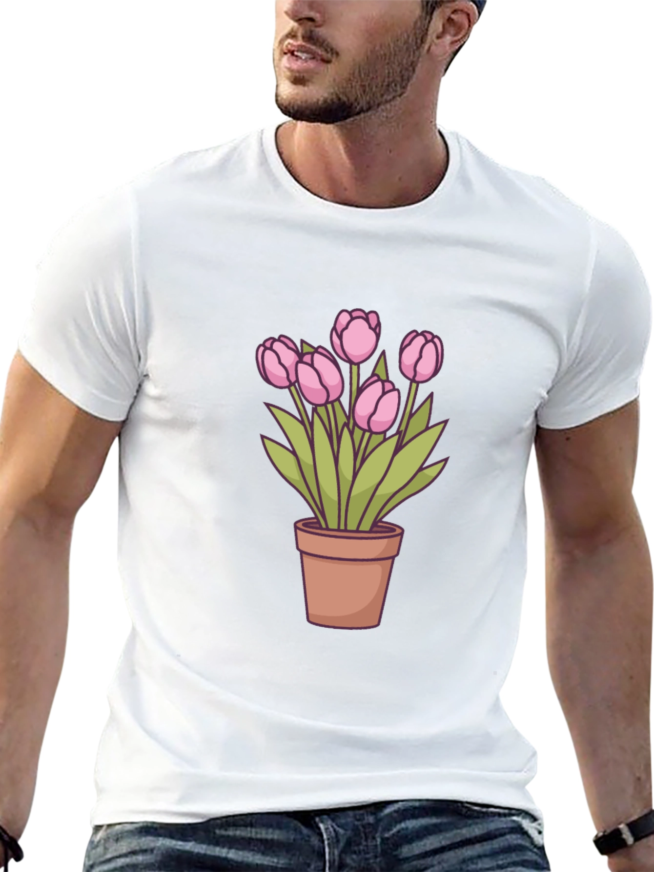 Tulip Potted Plant Graphic Tee