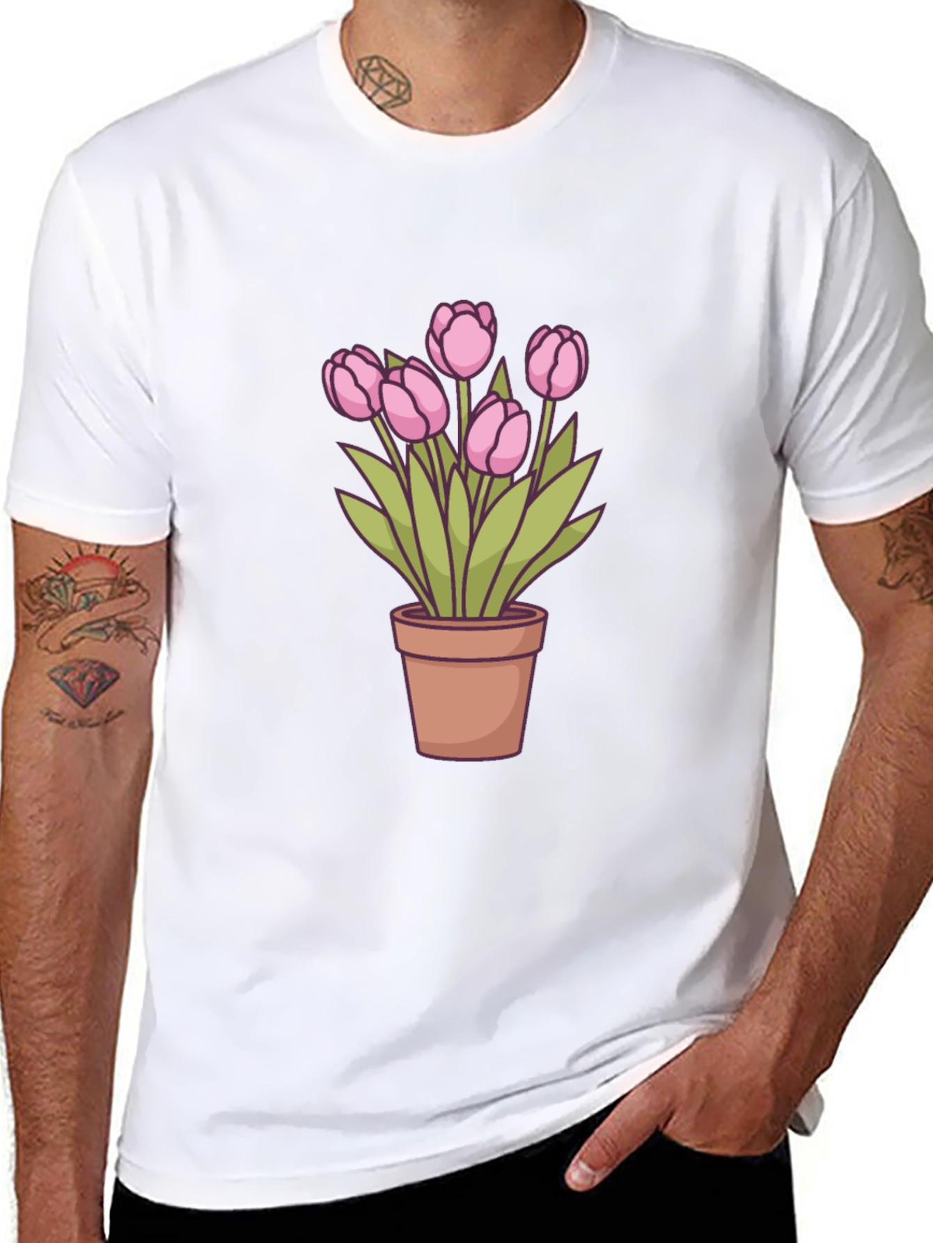 Tulip Potted Plant Graphic Tee