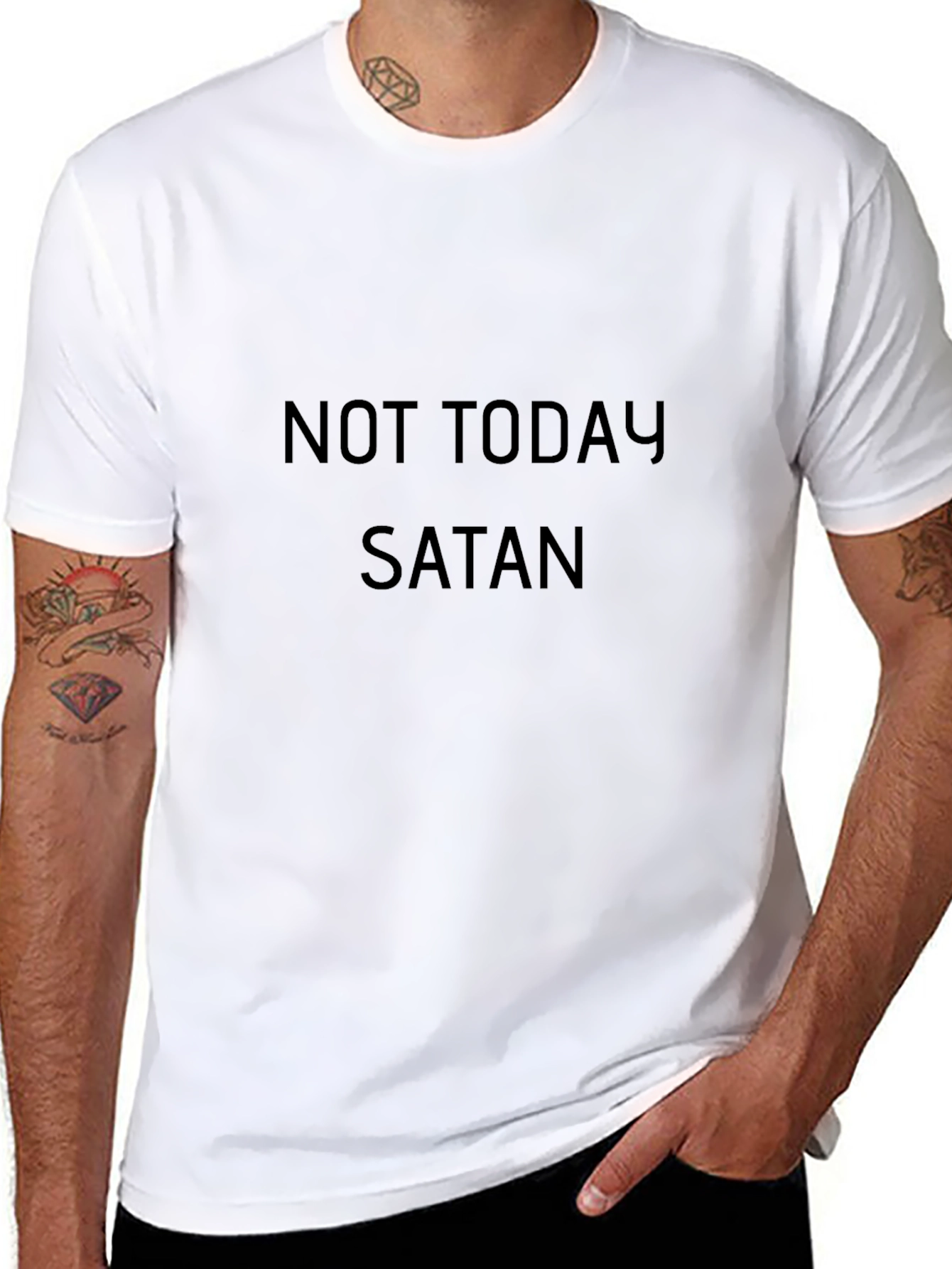 Not Today Satan Black T-Shirt