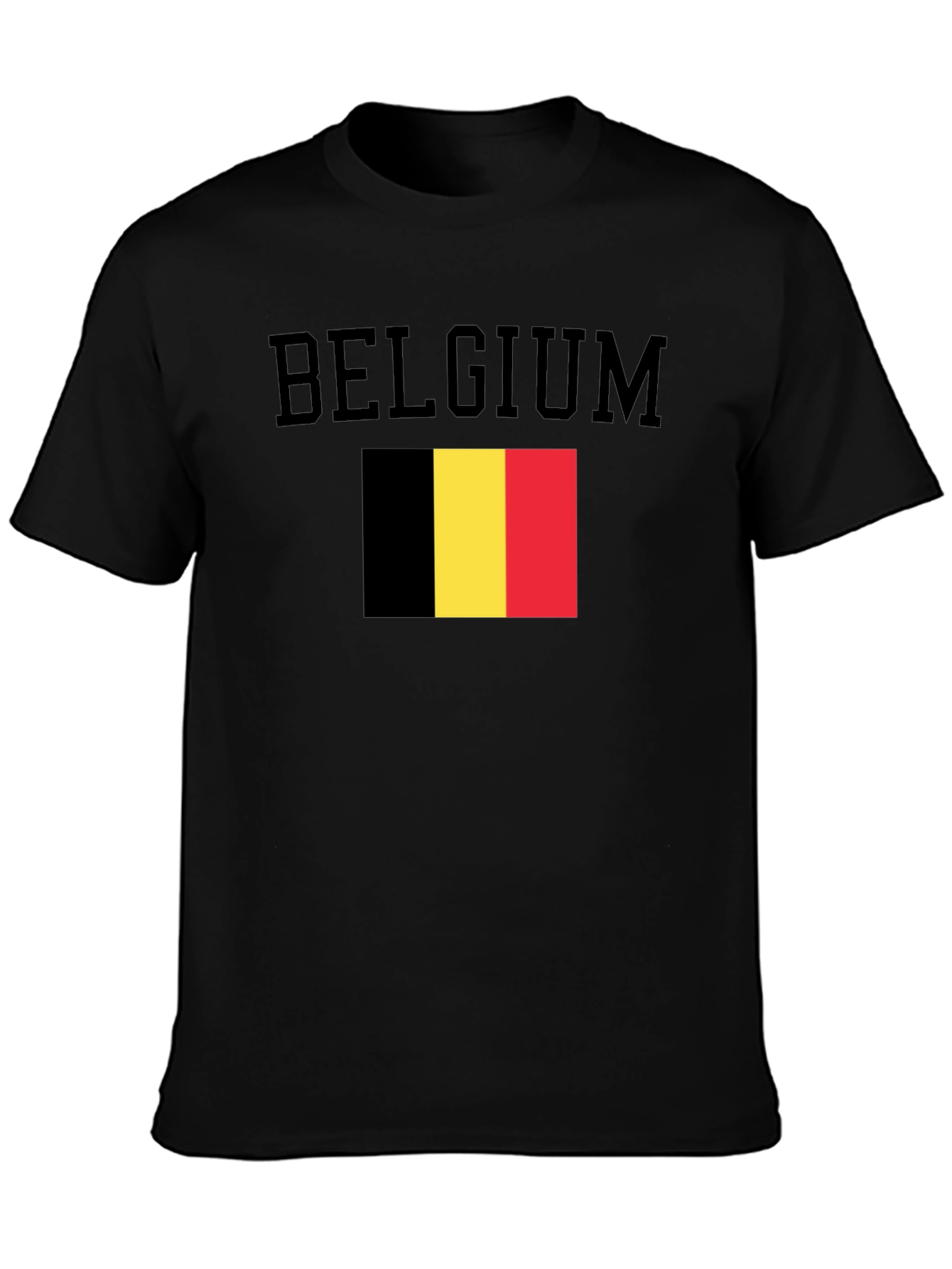 Belgium Flag Graphic Black T-Shirt