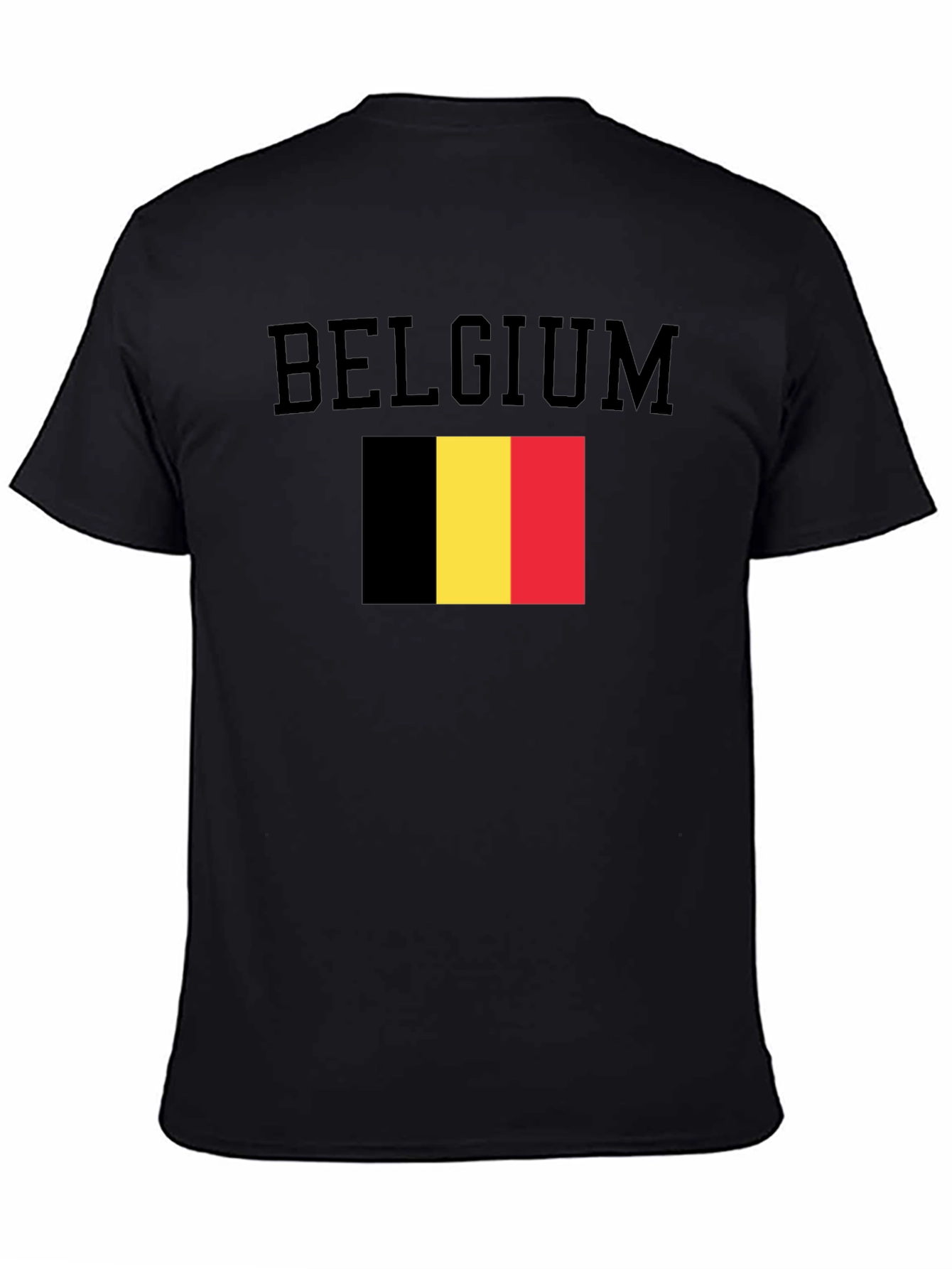 Belgium Flag Graphic Black T-Shirt
