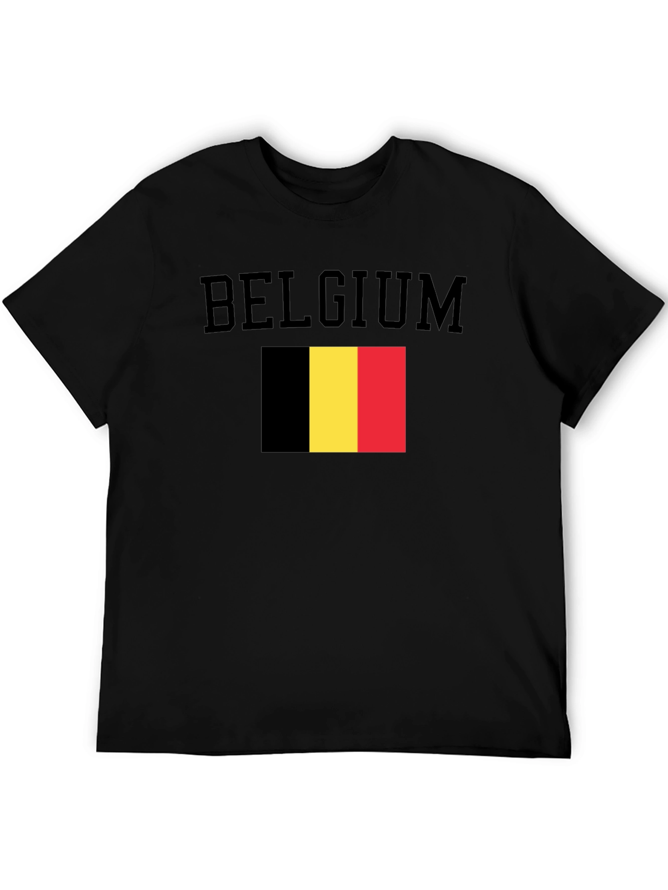 Belgium Flag Graphic Black T-Shirt
