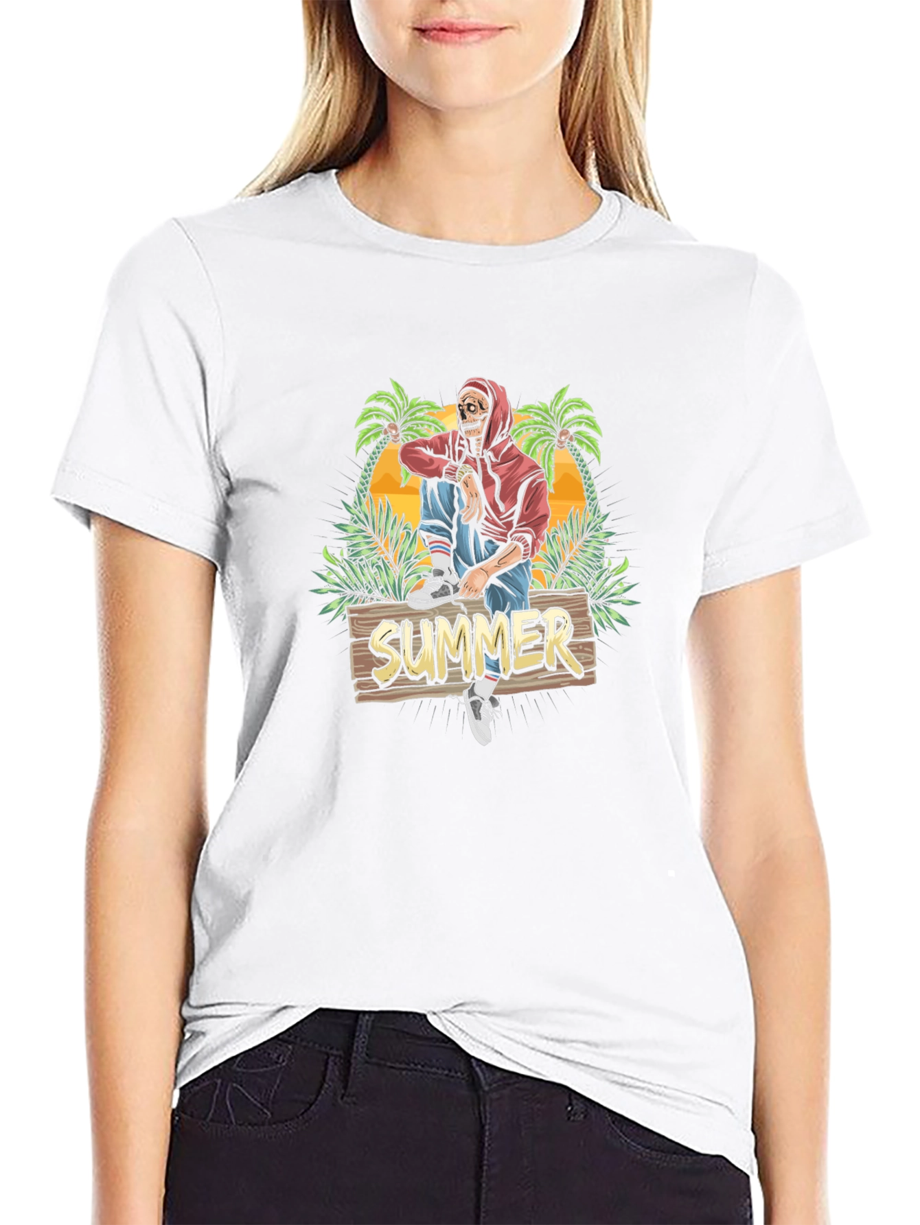 Summer Skeleton T-Shirt - Relaxed Beach Vibes