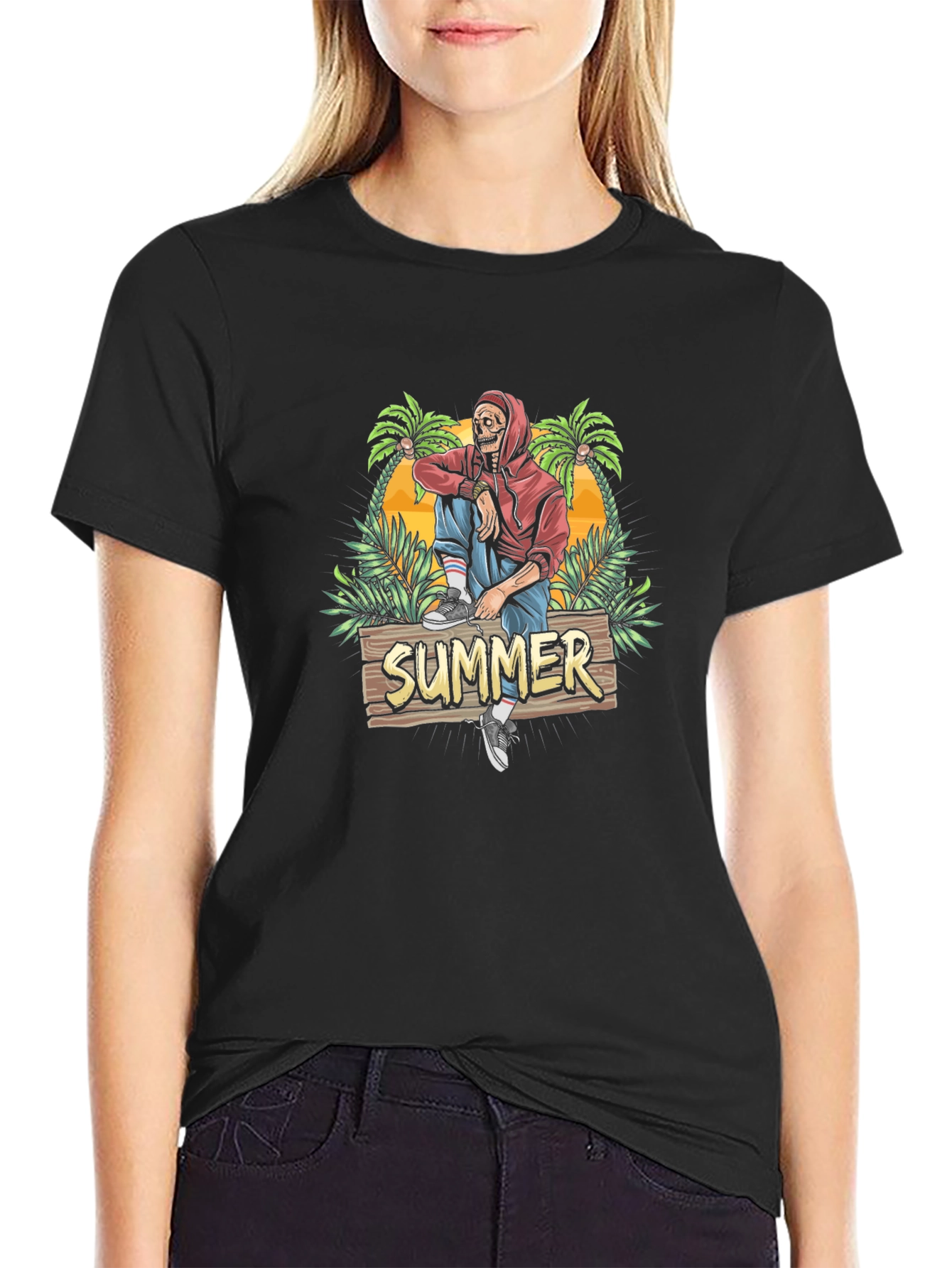Summer Skeleton T-Shirt - Relaxed Beach Vibes