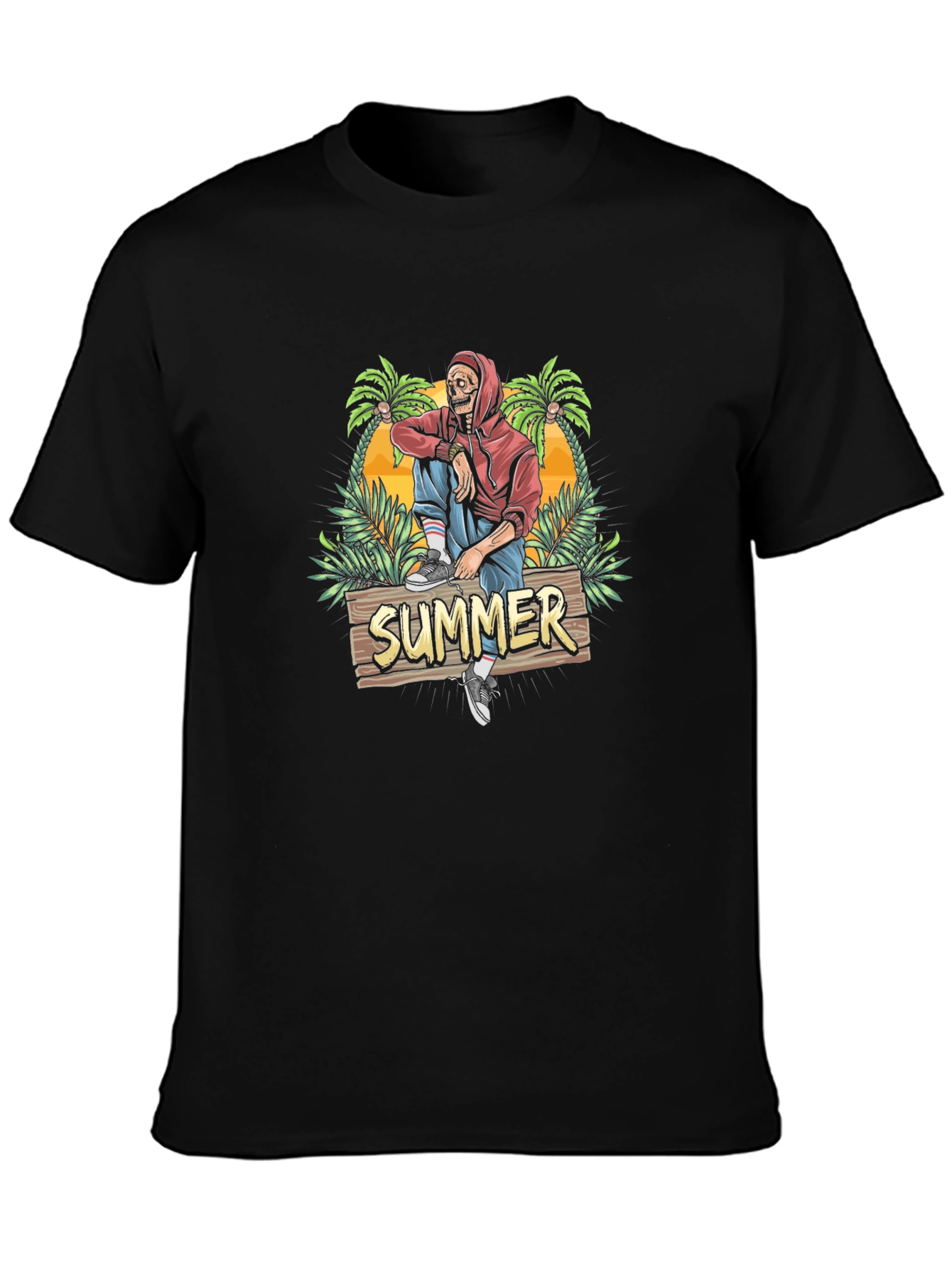 Summer Skeleton T-Shirt - Relaxed Beach Vibes