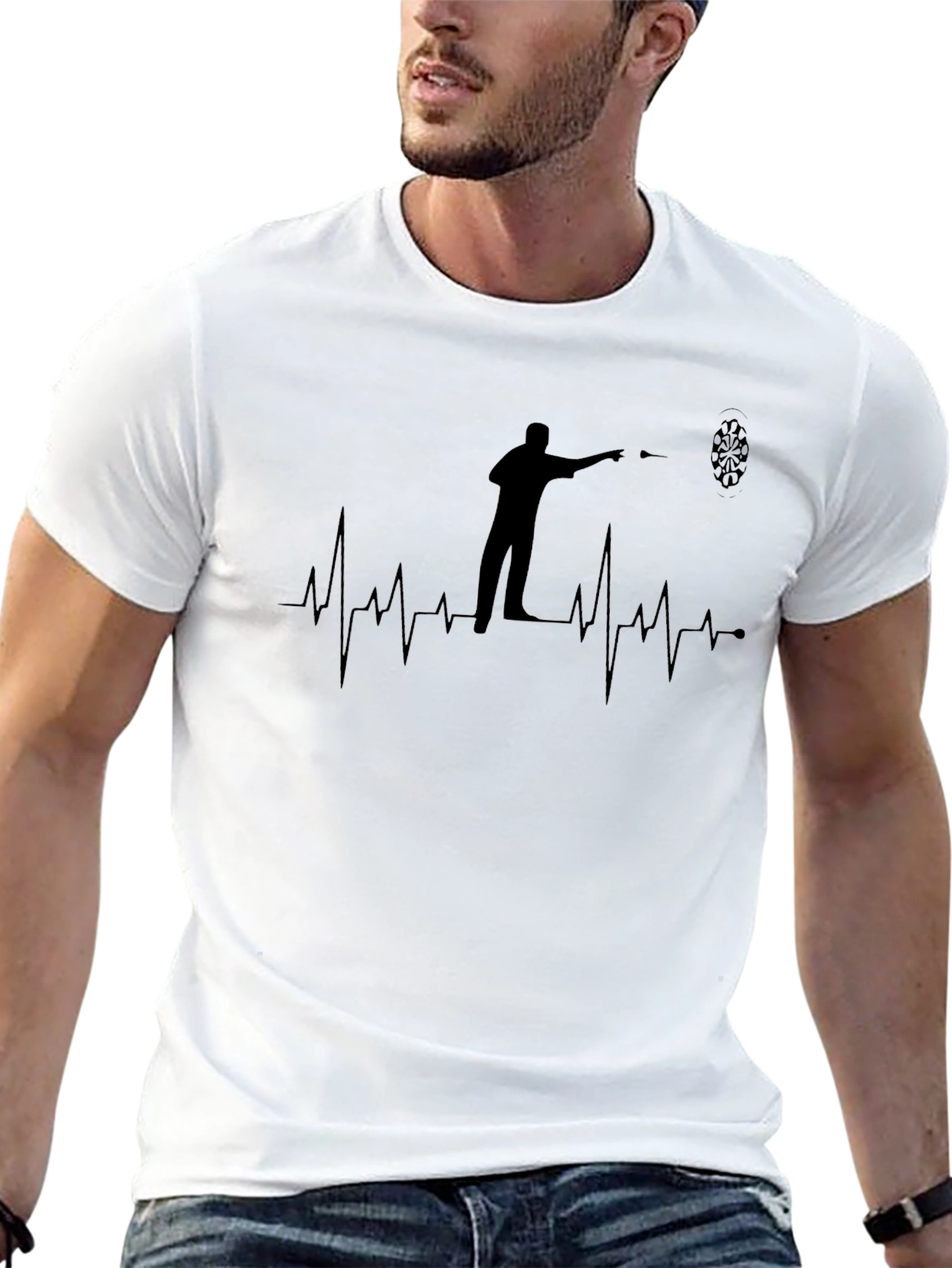 Darts Player Heartbeat Graphic T-Shirt