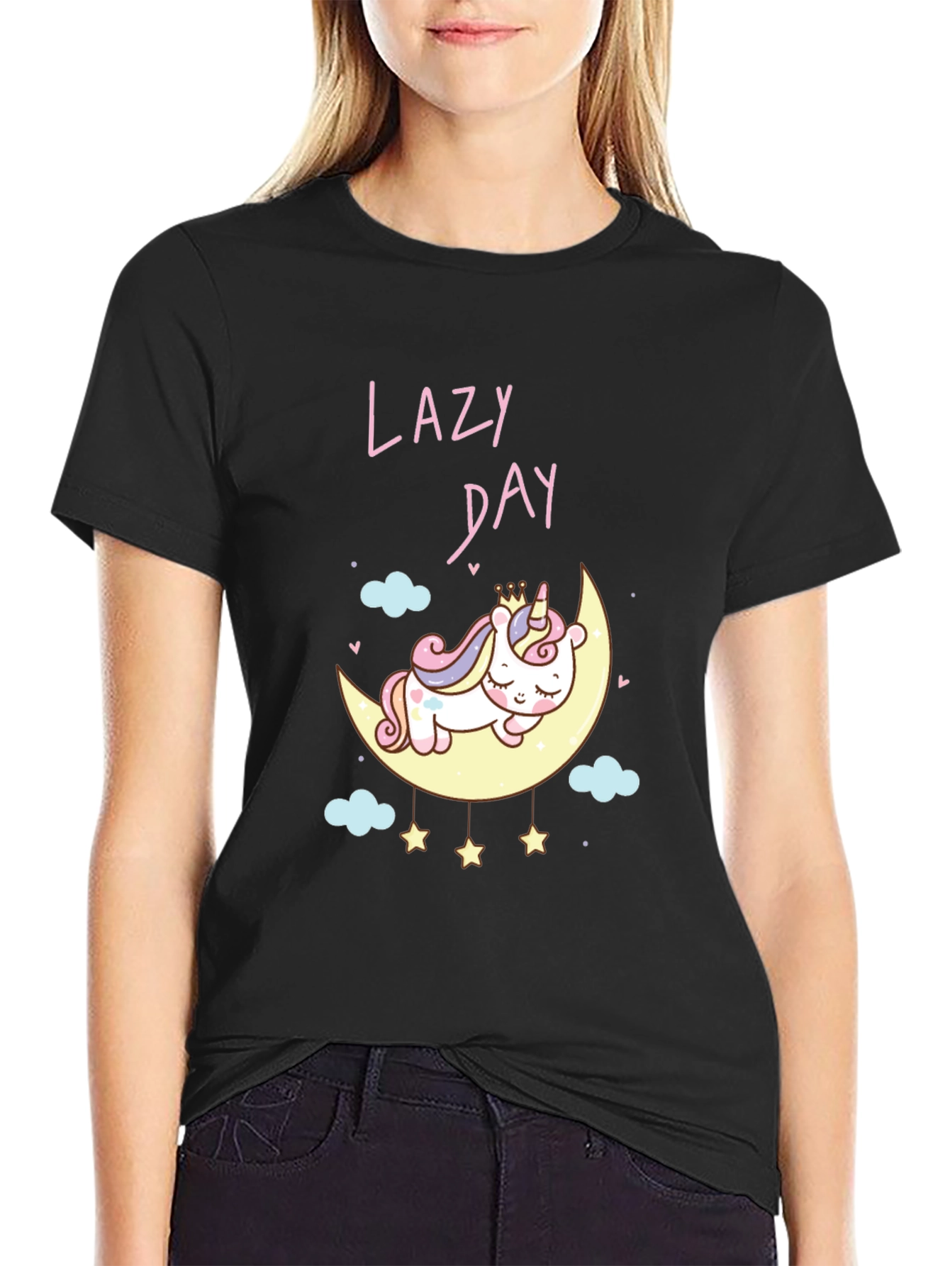 Lazy Day Unicorn Graphic T-Shirt