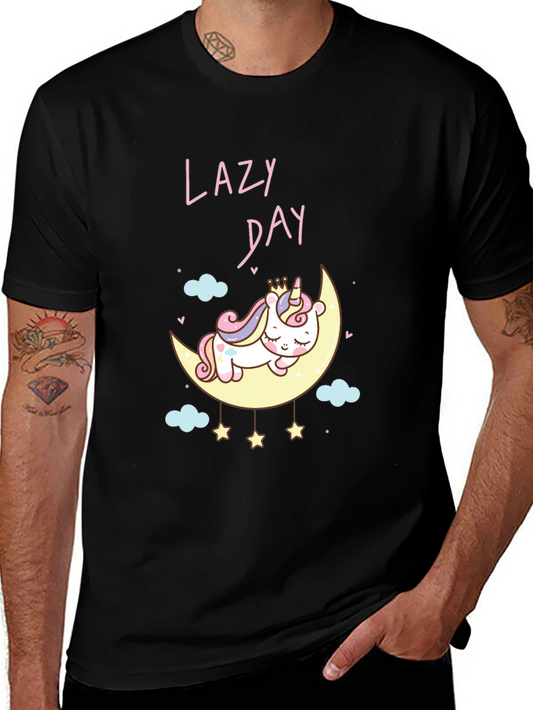 Lazy Day Unicorn Graphic T-Shirt