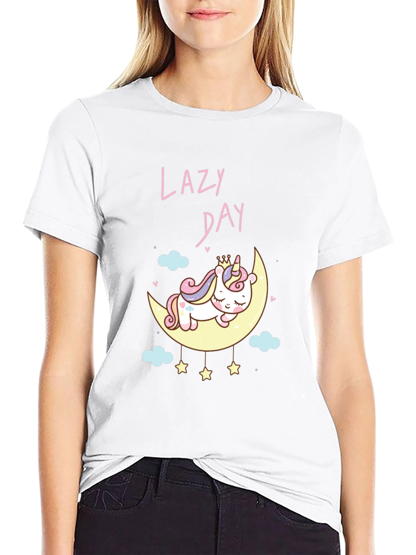 Lazy Day Unicorn Graphic T-Shirt