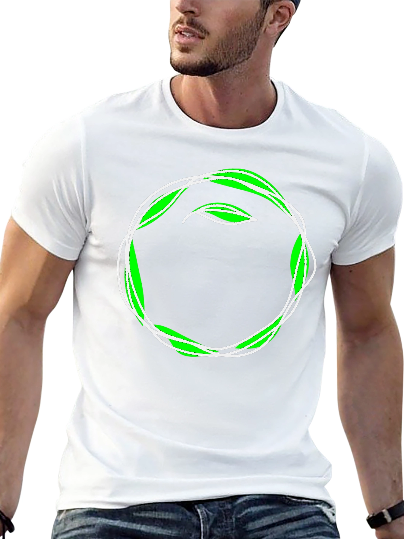 Leaf Circle Graphic Tee - Eco-Friendly Style