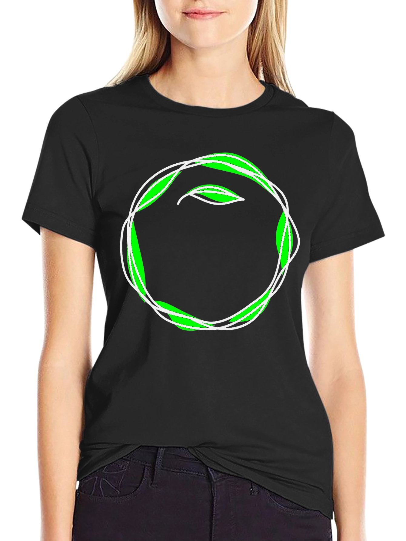 Leaf Circle Graphic Tee - Eco-Friendly Style