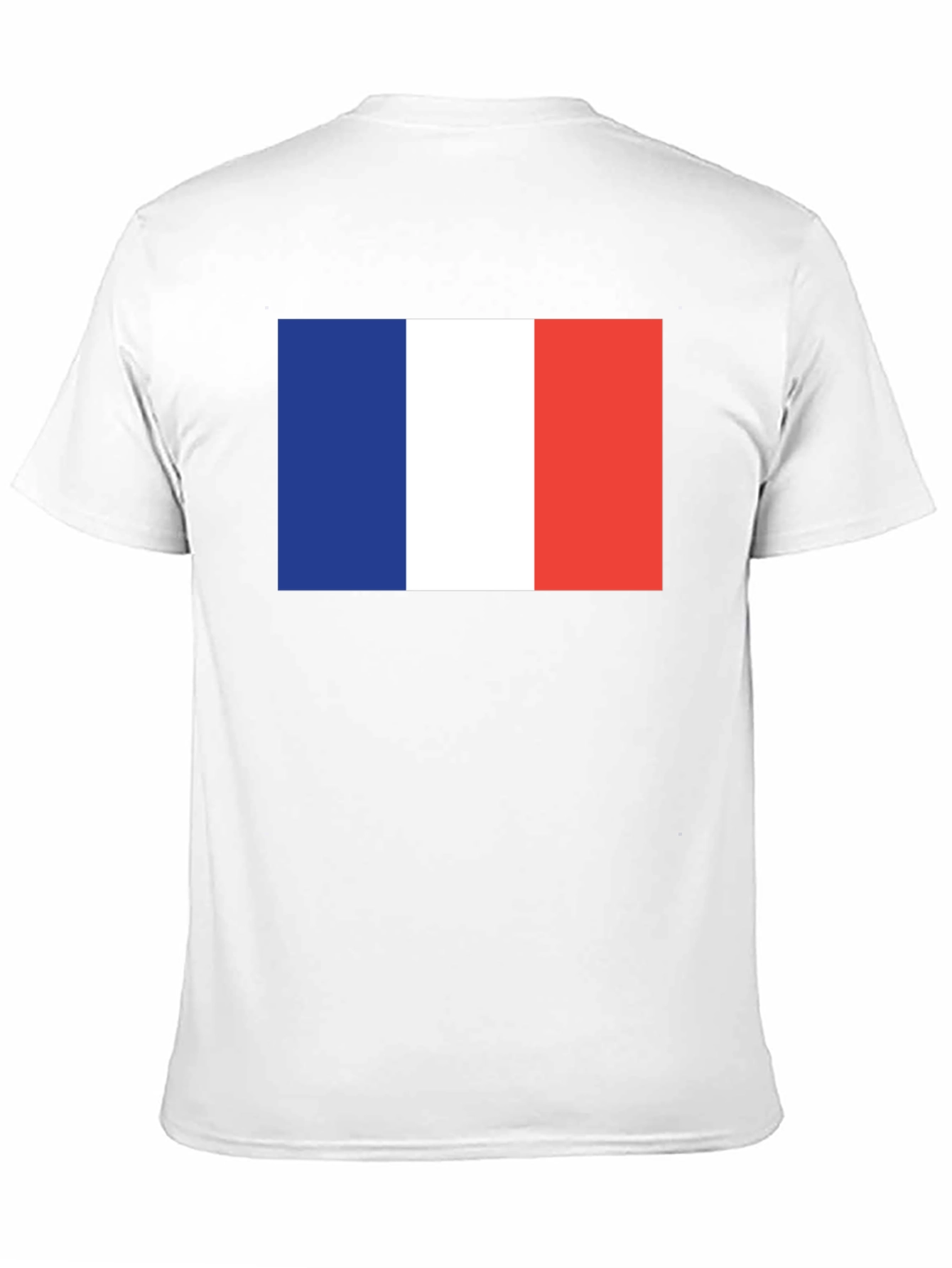 French Flag Graphic Tee - Black Cotton T-Shirt