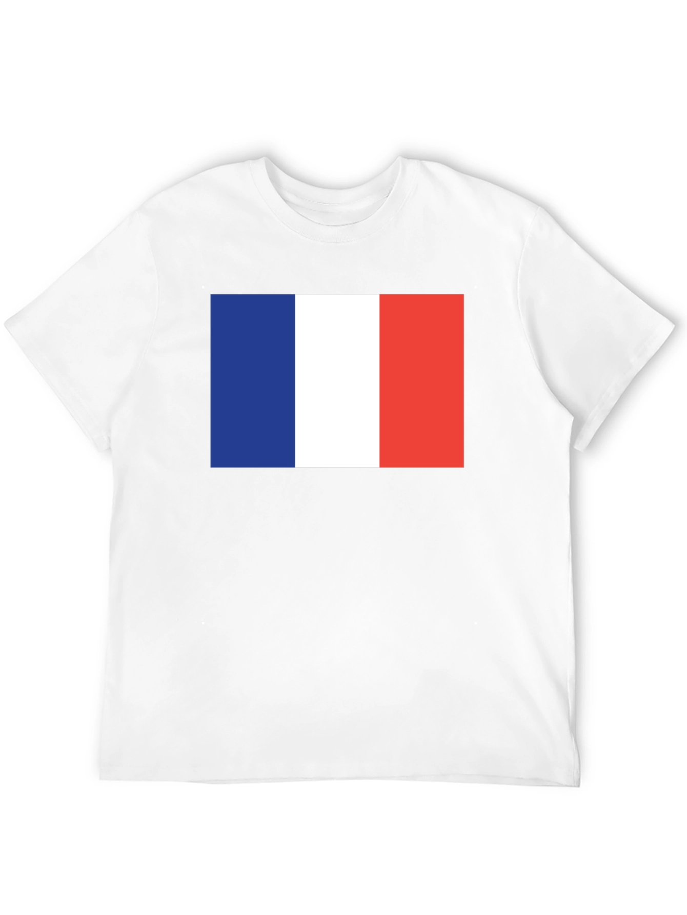 French Flag Graphic Tee - Black Cotton T-Shirt
