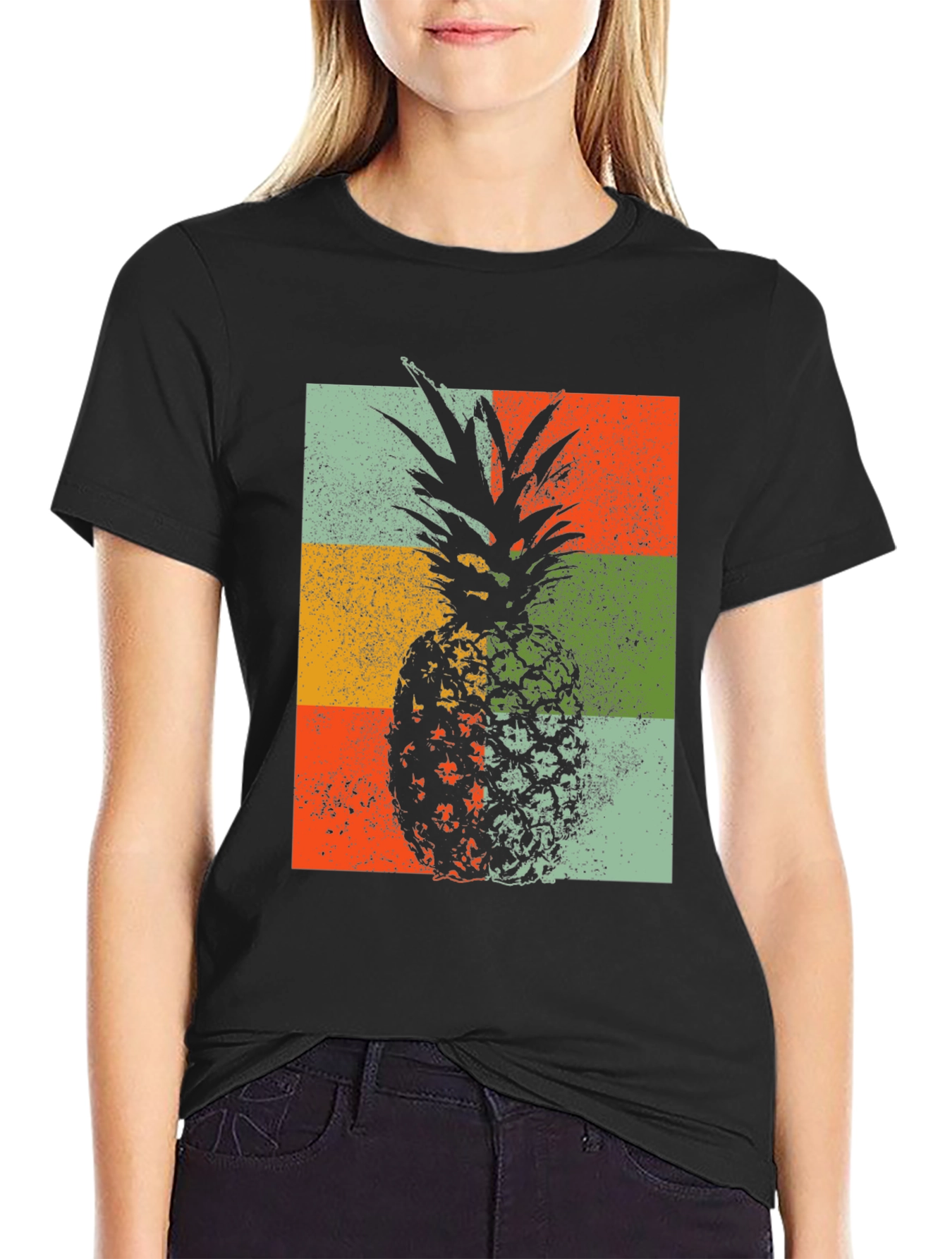 Retro Pineapple Graphic T-Shirt