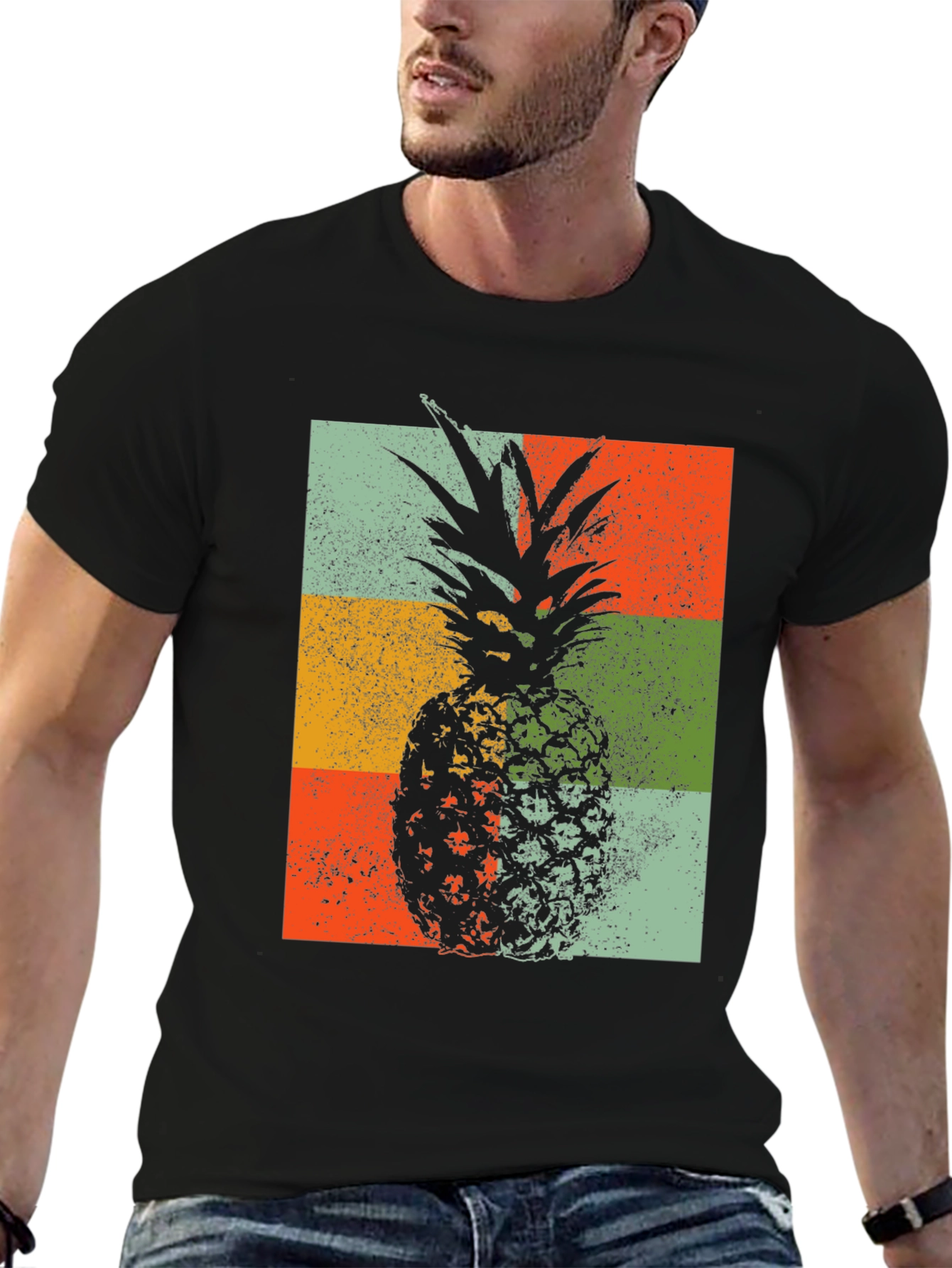 Retro Pineapple Graphic T-Shirt