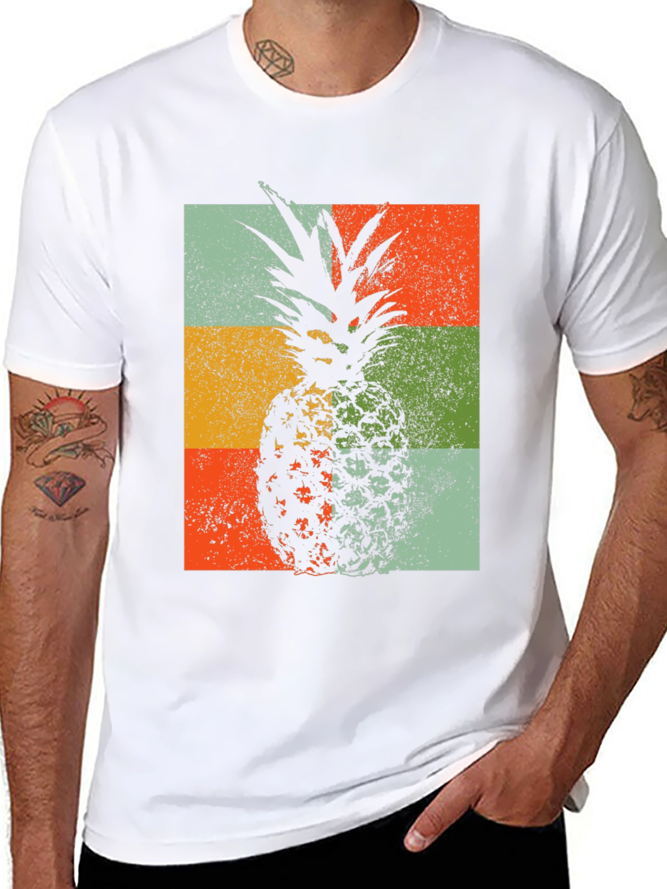 Retro Pineapple Graphic T-Shirt