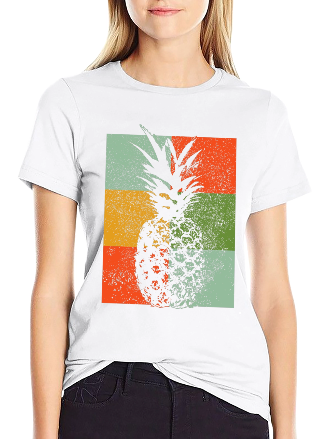 Retro Pineapple Graphic T-Shirt