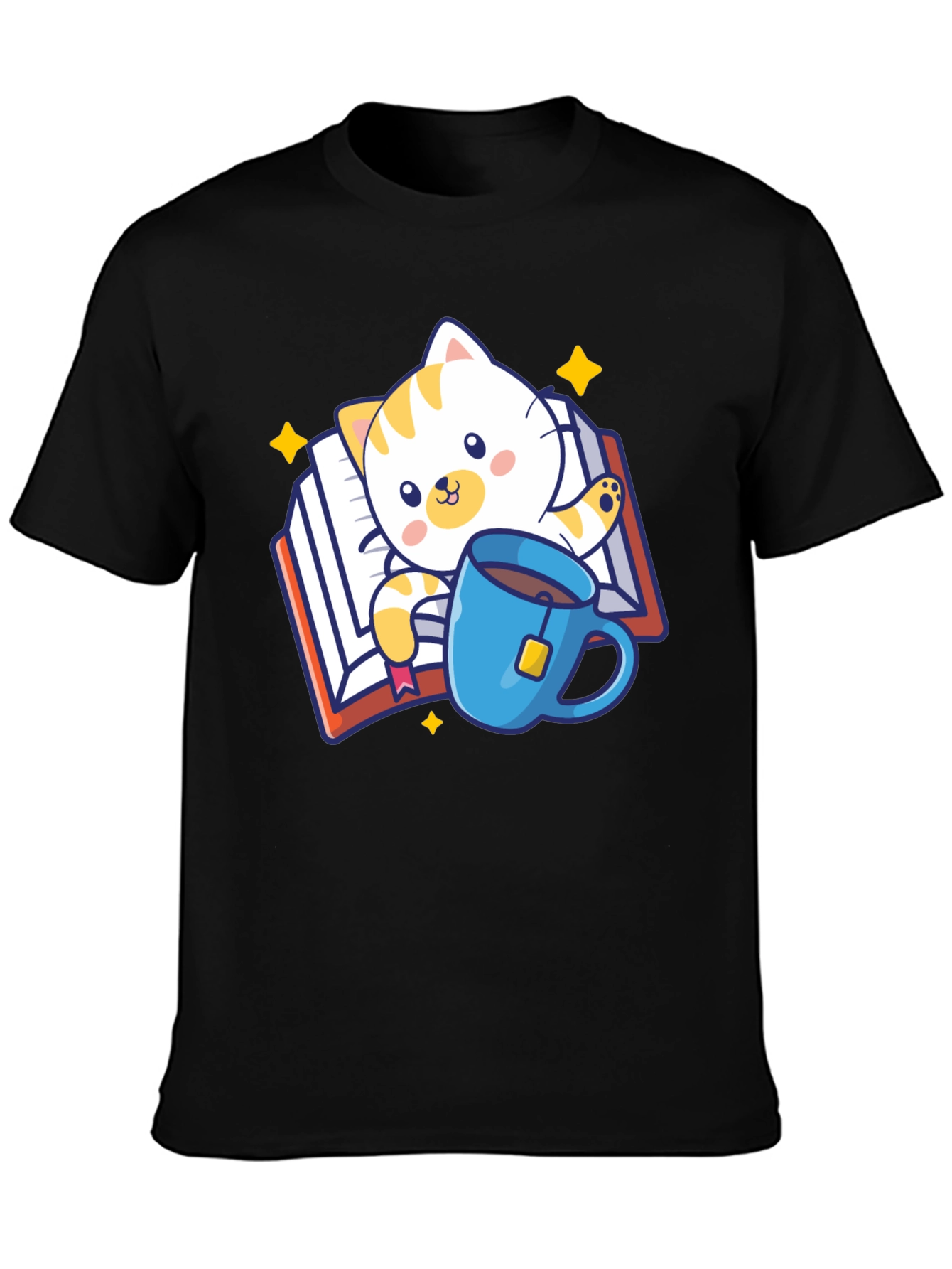 Cute Cat Reading Book T-Shirt