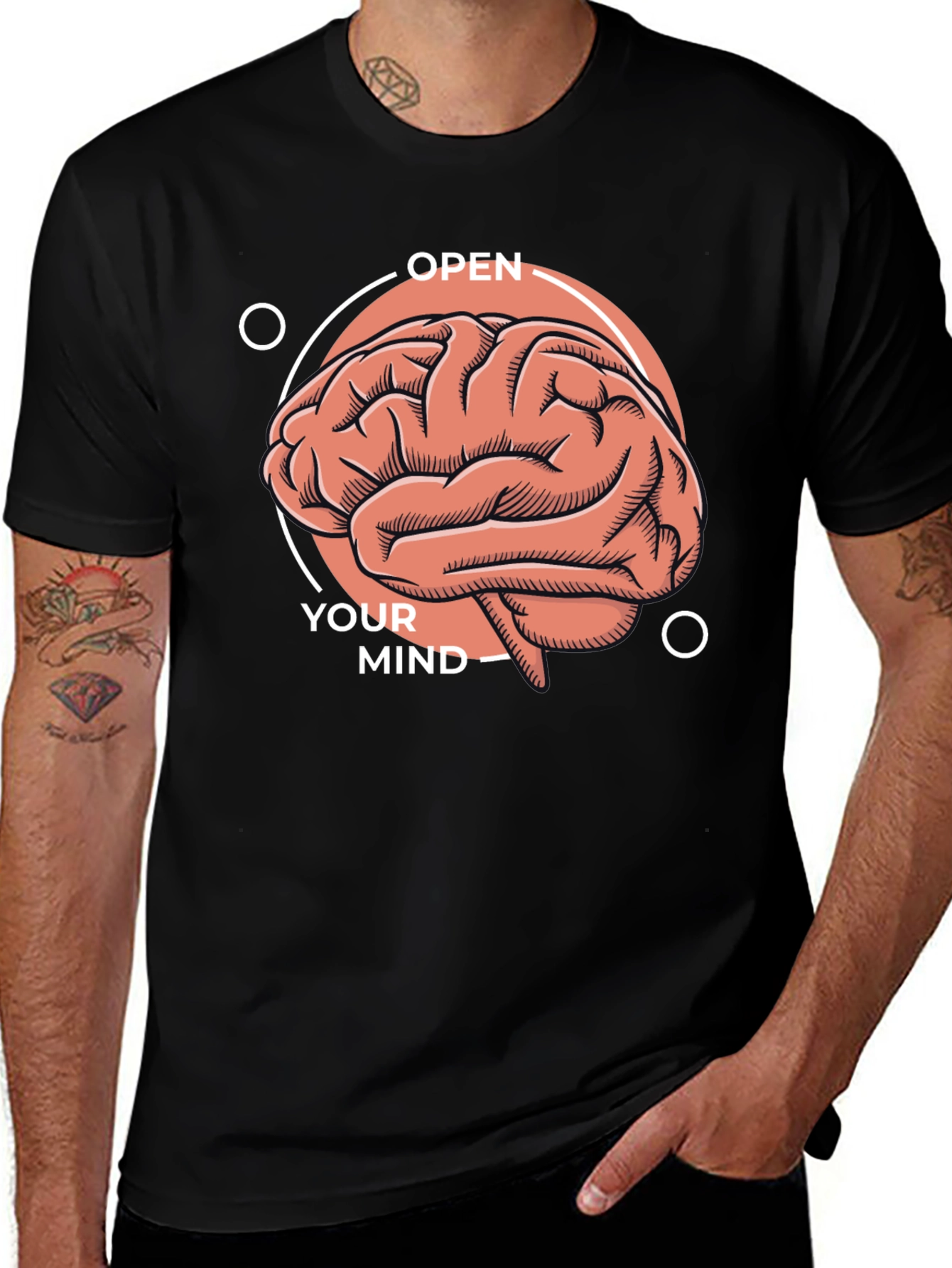 Open Your Mind Brain Graphic T-Shirt