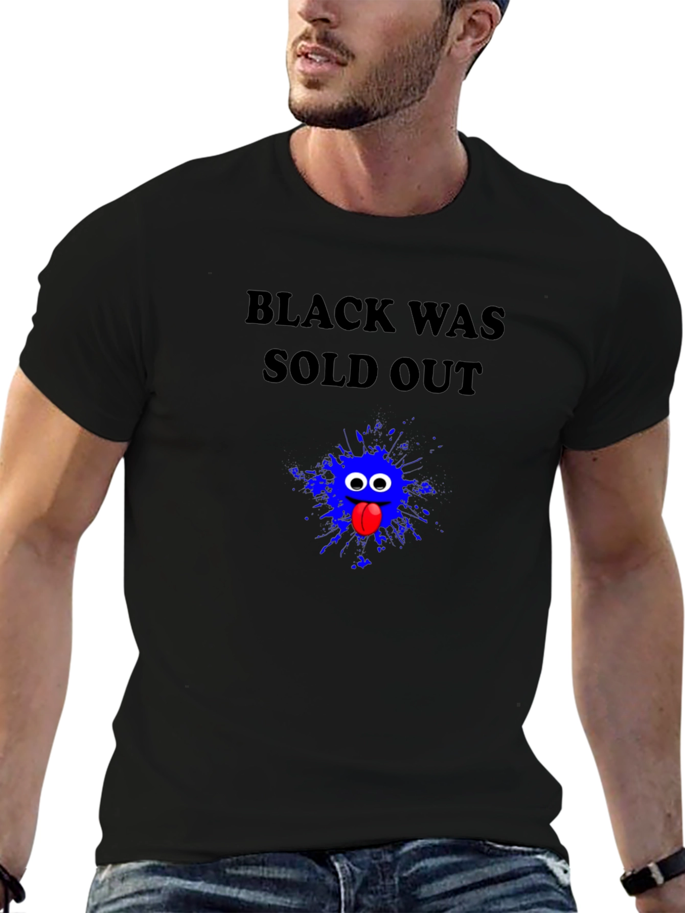 Humorous Black Was Sold Out Graphic Tee