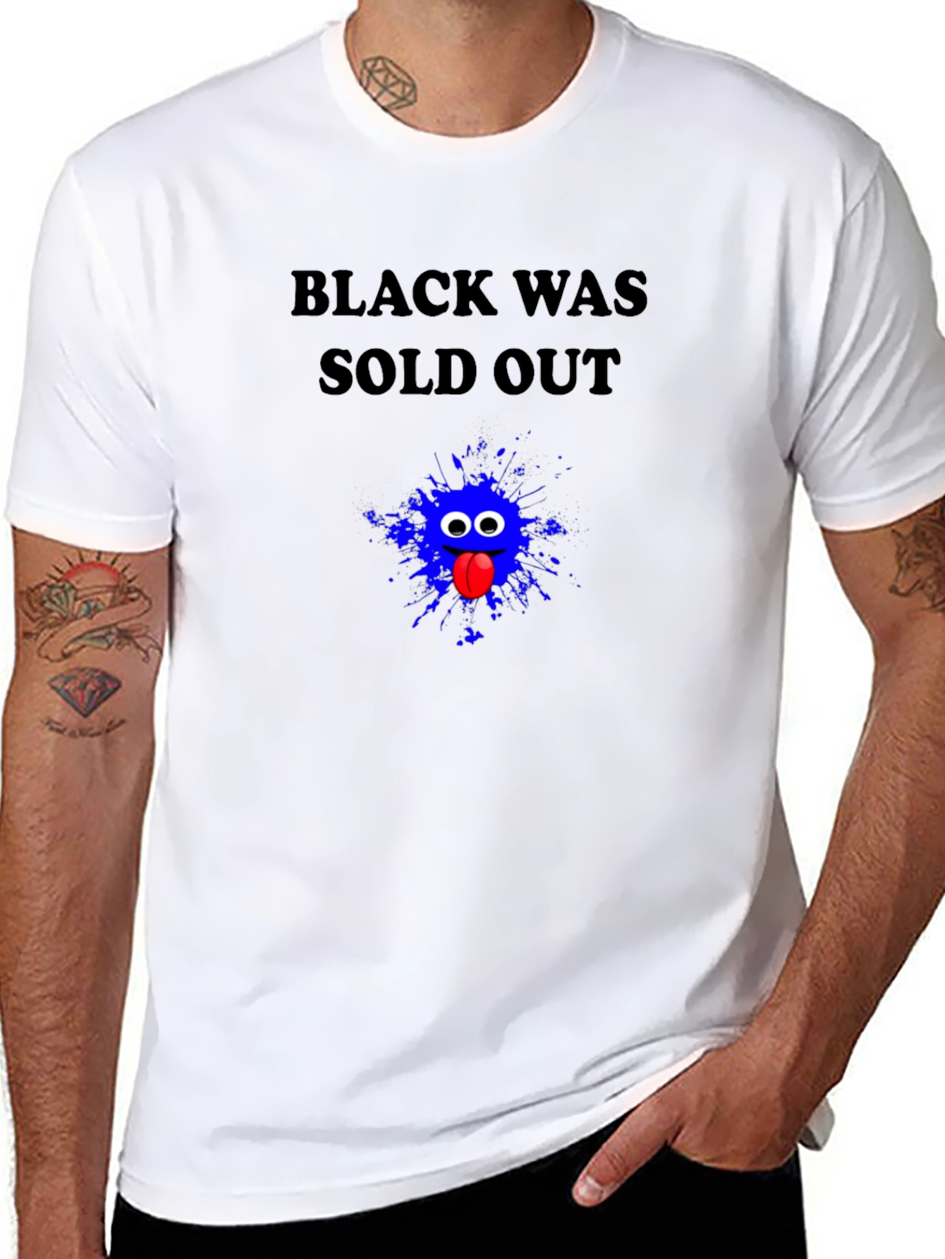 Humorous Black Was Sold Out Graphic Tee