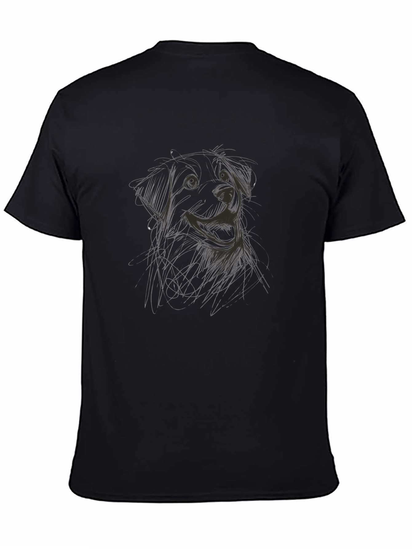 Dog Sketch Black T-Shirt: Casual Stylish