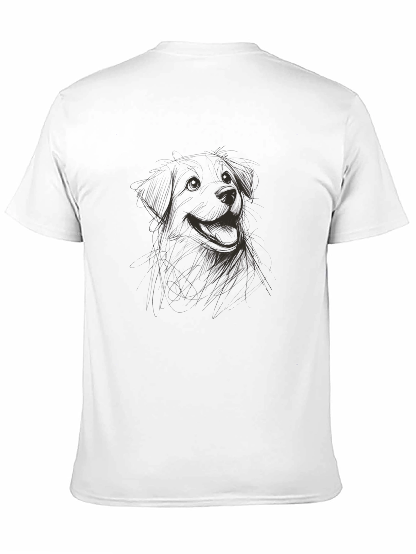 Dog Sketch Black T-Shirt: Casual Stylish