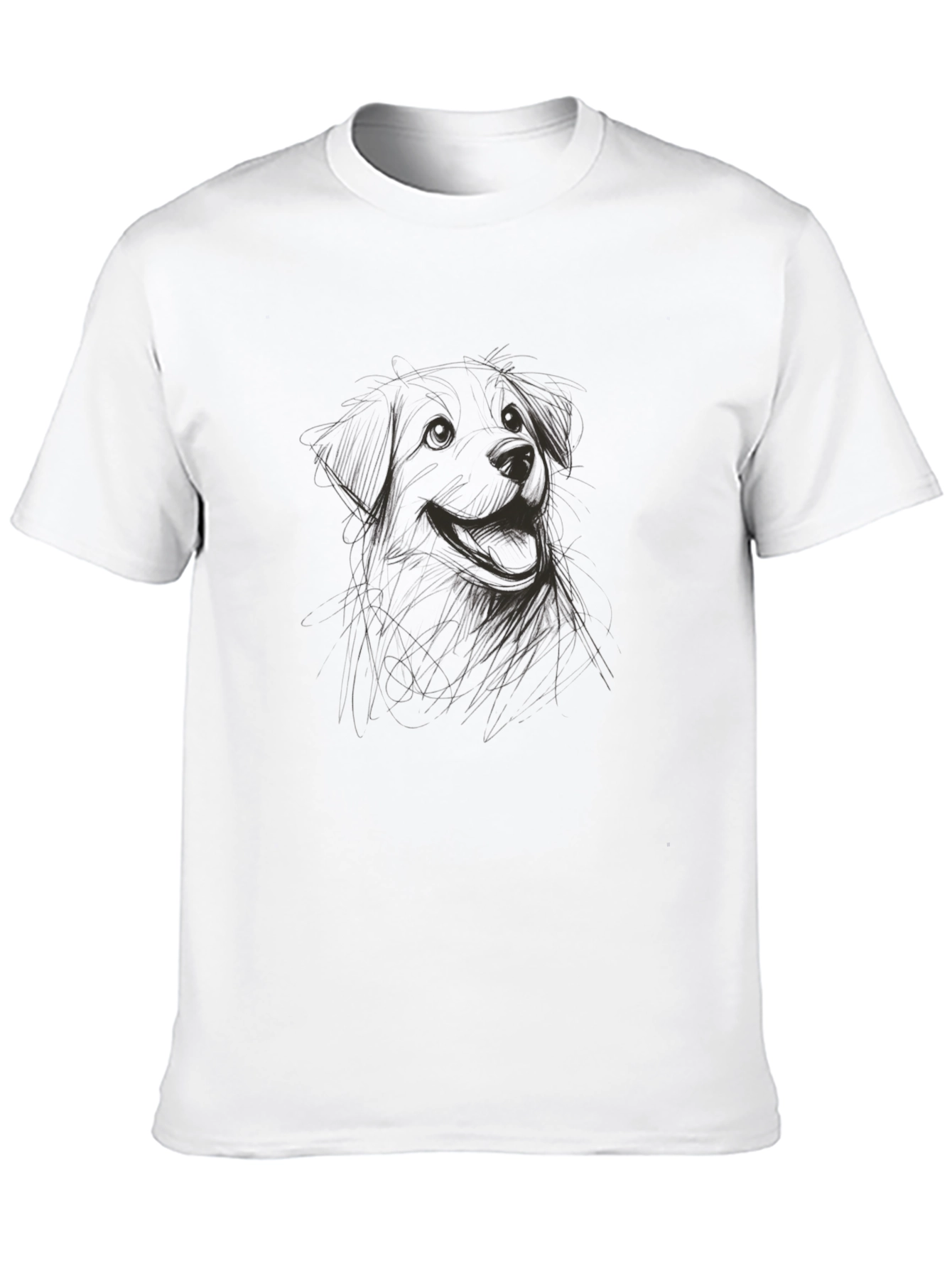 Dog Sketch Black T-Shirt: Casual Stylish