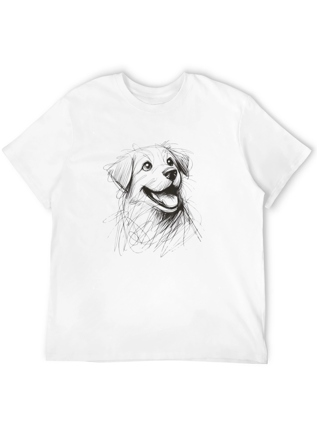 Dog Sketch Black T-Shirt: Casual Stylish