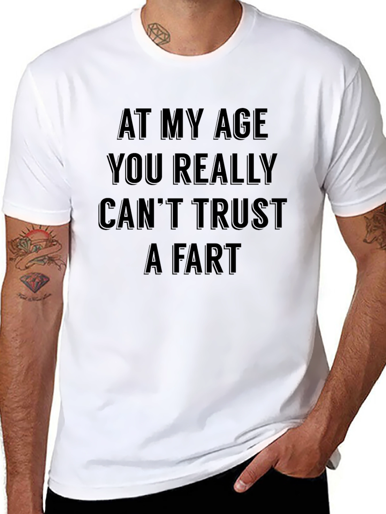 Funny Trust a Fart Black Crewneck T-Shirt
