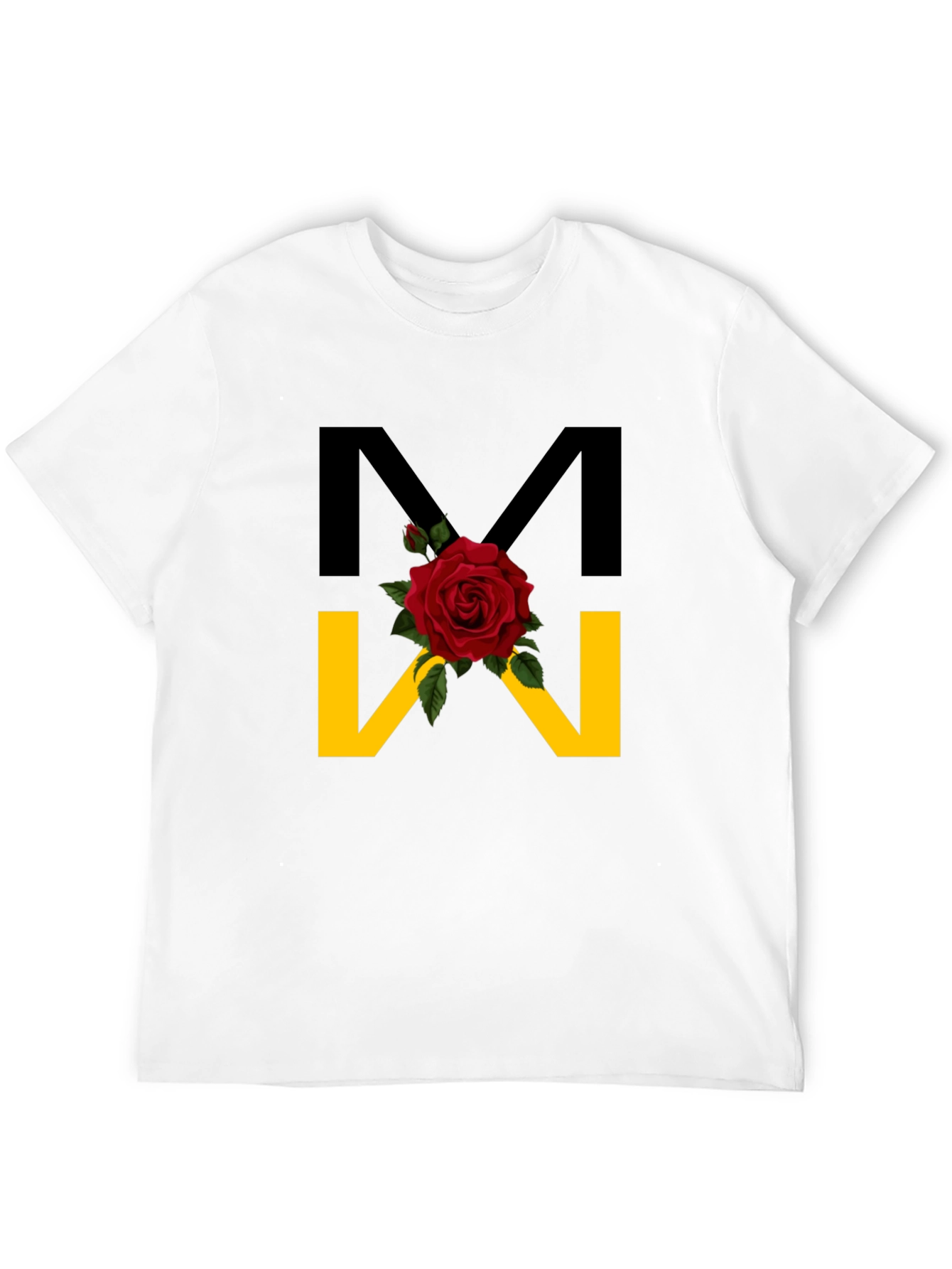 Floral M Graphic Black T-Shirt