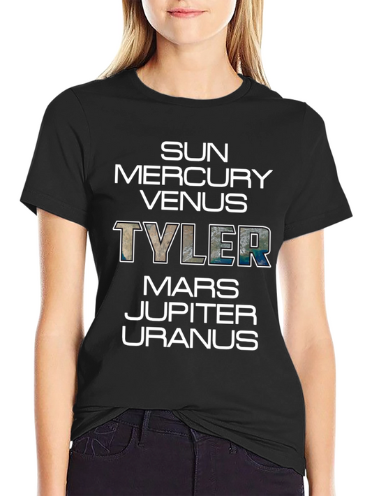 Planets Tyler T-Shirt - Black Graphic Tee Space Theme