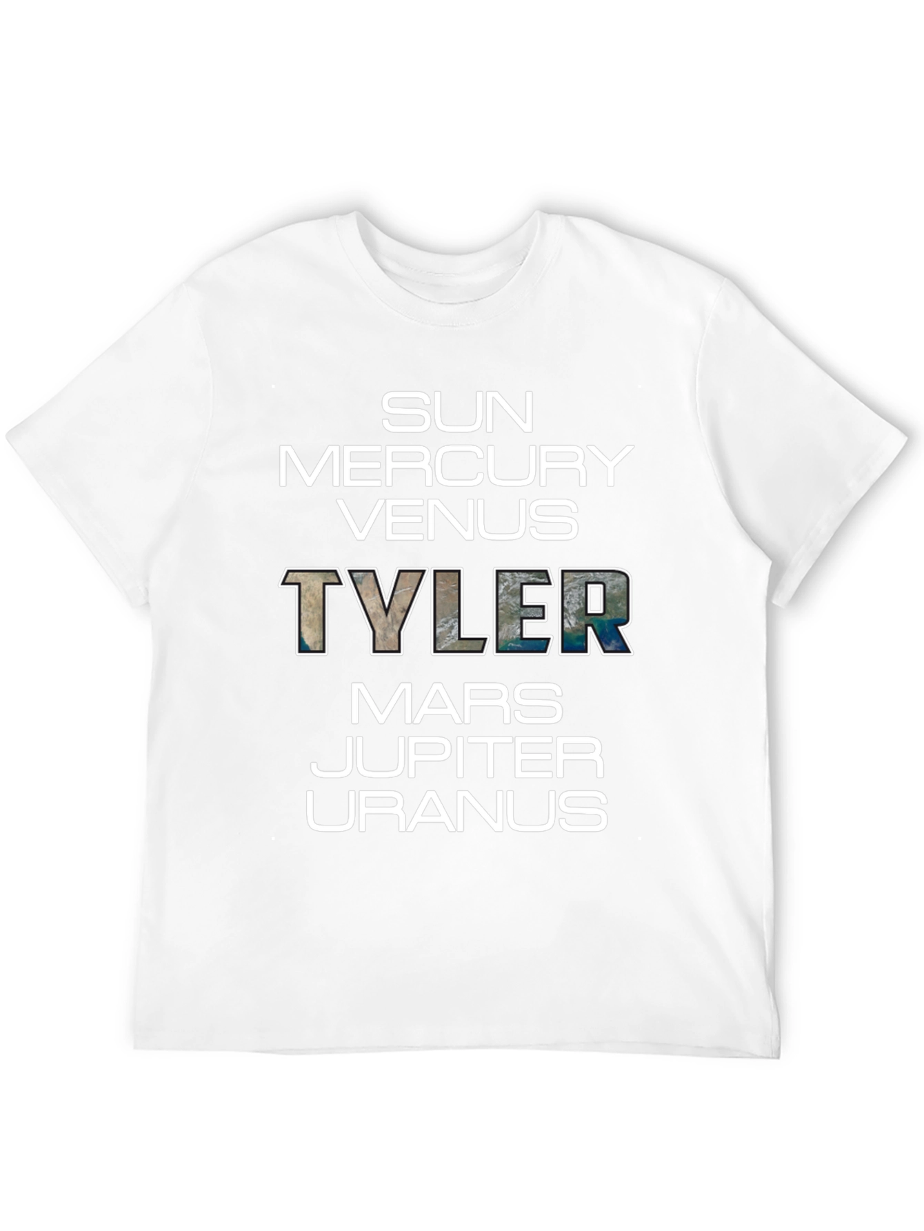 Planets Tyler T-Shirt - Black Graphic Tee Space Theme