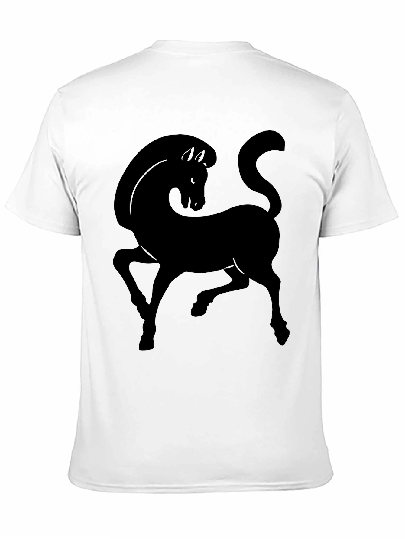 Mens Black T-Shirt with Horse Graphic