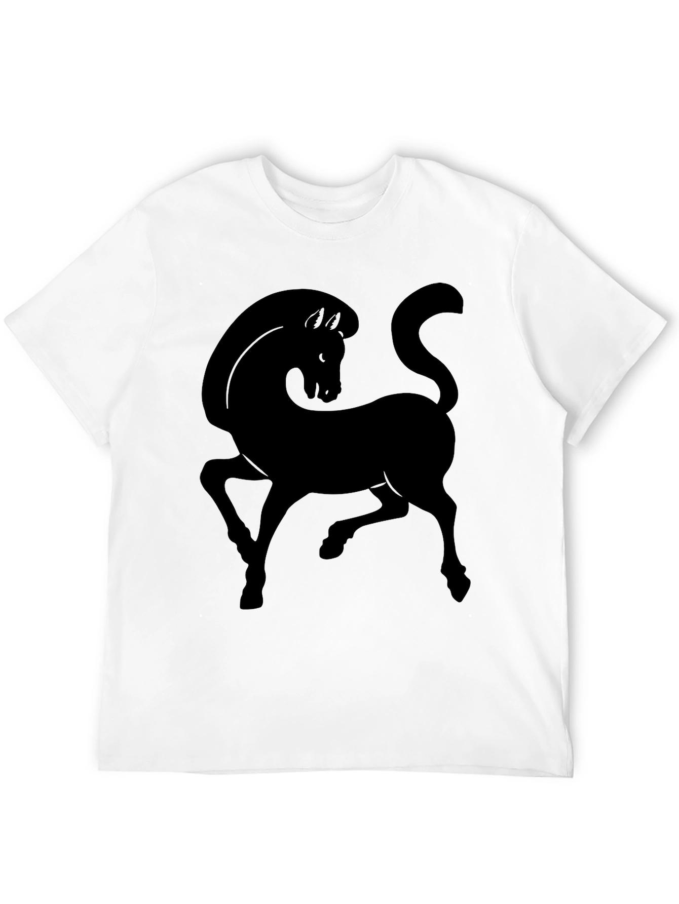 Mens Black T-Shirt with Horse Graphic