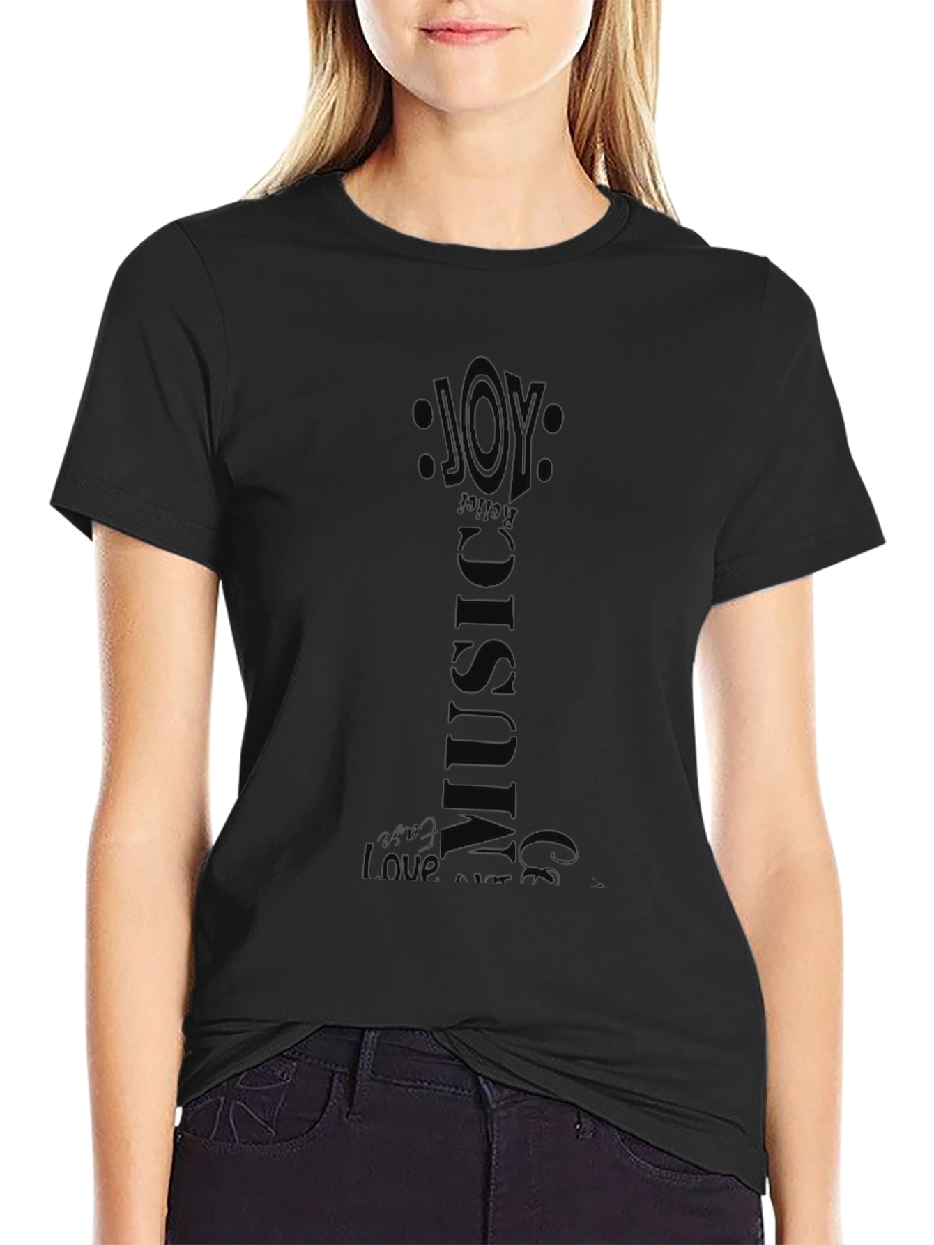 Joy Music Graphic Black T-Shirt