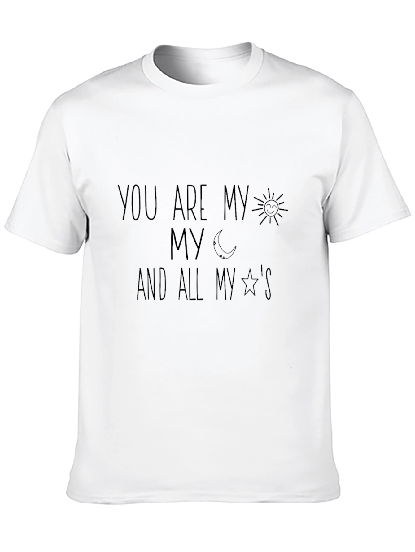You Are My Sunshine Moon Stars Black Graphic Tee