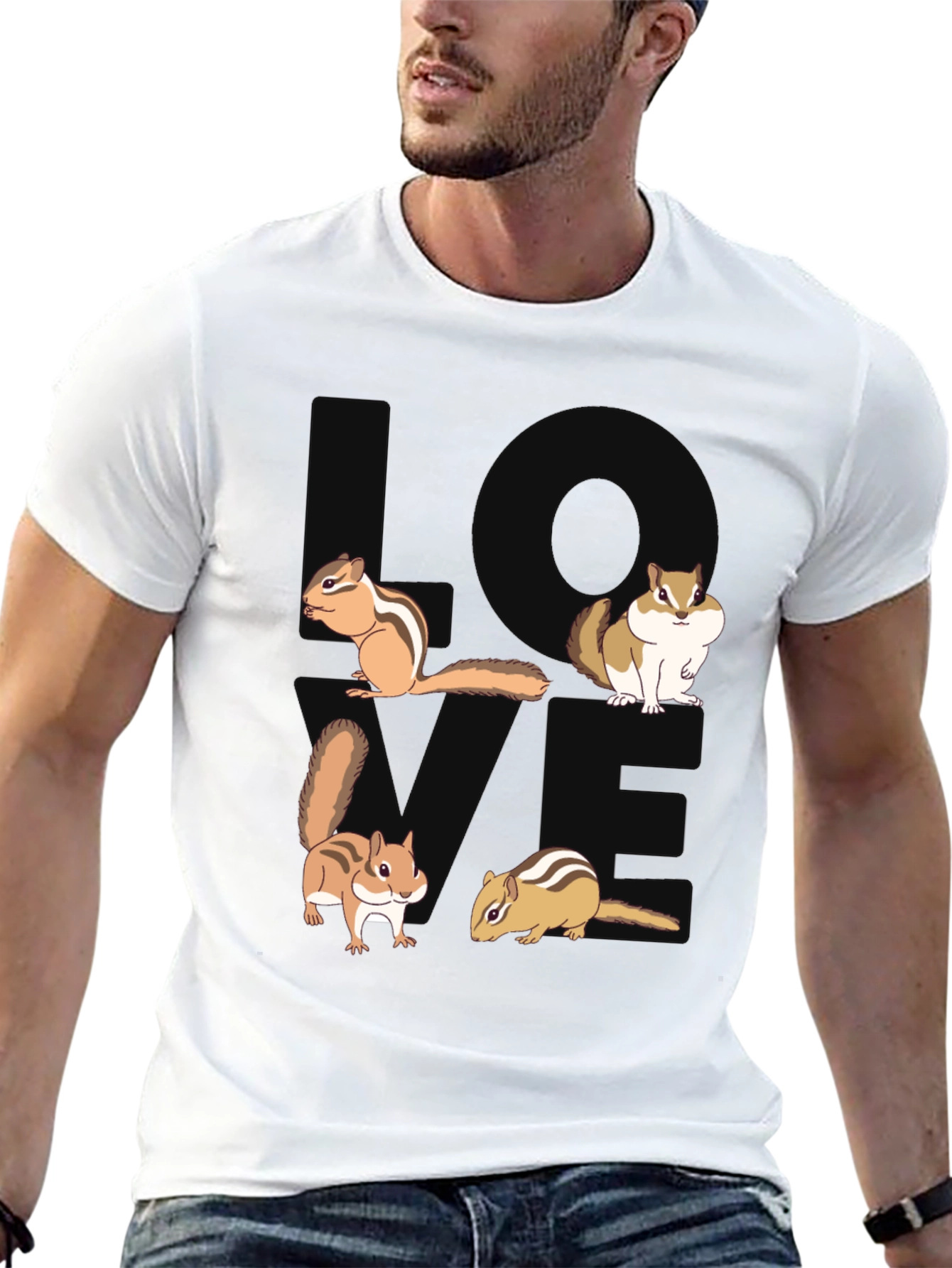 Chipmunk Love Graphic T-Shirt - Black