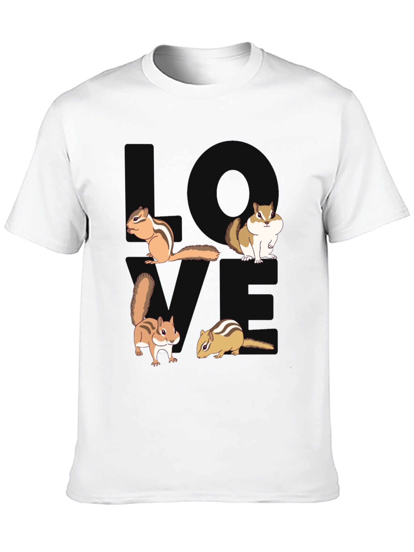 Chipmunk Love Graphic T-Shirt - Black