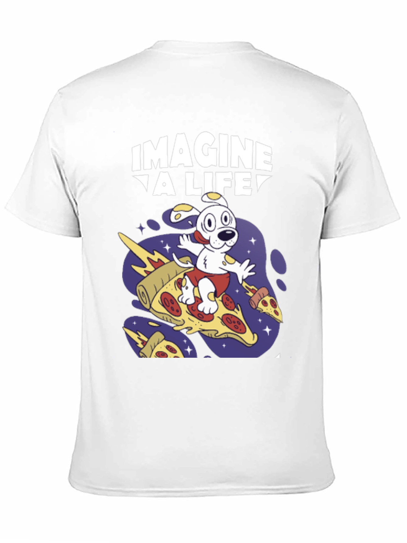 Imagine A Life Pizza Dog Graphic T-Shirt