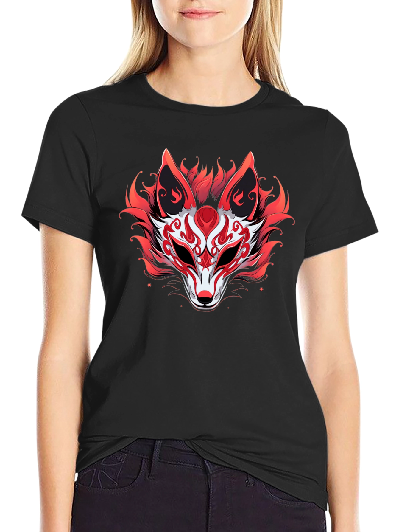 Red Fox Mask Graphic Tee - Stylish Unisex T-Shirt